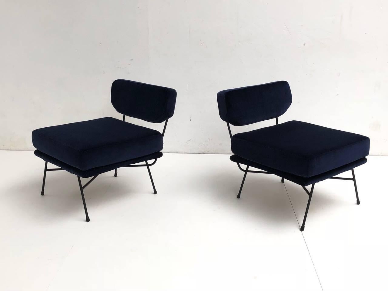 Mid-20th Century Pair of 'Elettra' Lounge Chairs by BBPR , Arflex, Italy 1953, Compasso D'Oro 1954