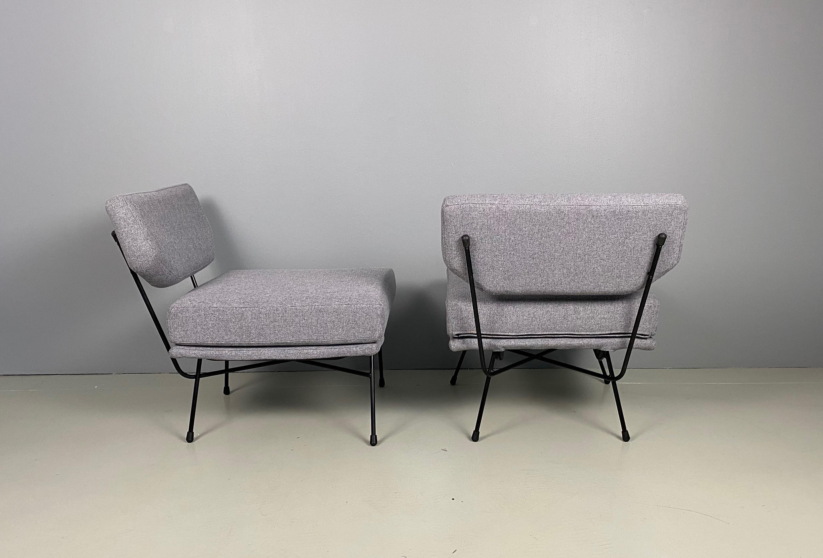 Italian Pair of 'Elettra' Lounge Chairs by BBPR, Arflex, Italy 1953, Compasso D'Oro 1954