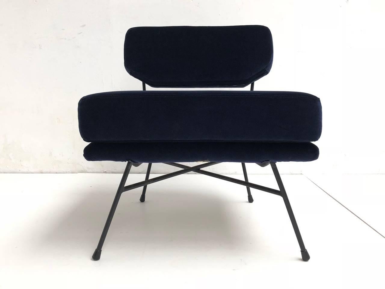 Fabric Pair of 'Elettra' Lounge Chairs by BBPR , Arflex, Italy 1953, Compasso D'Oro 1954