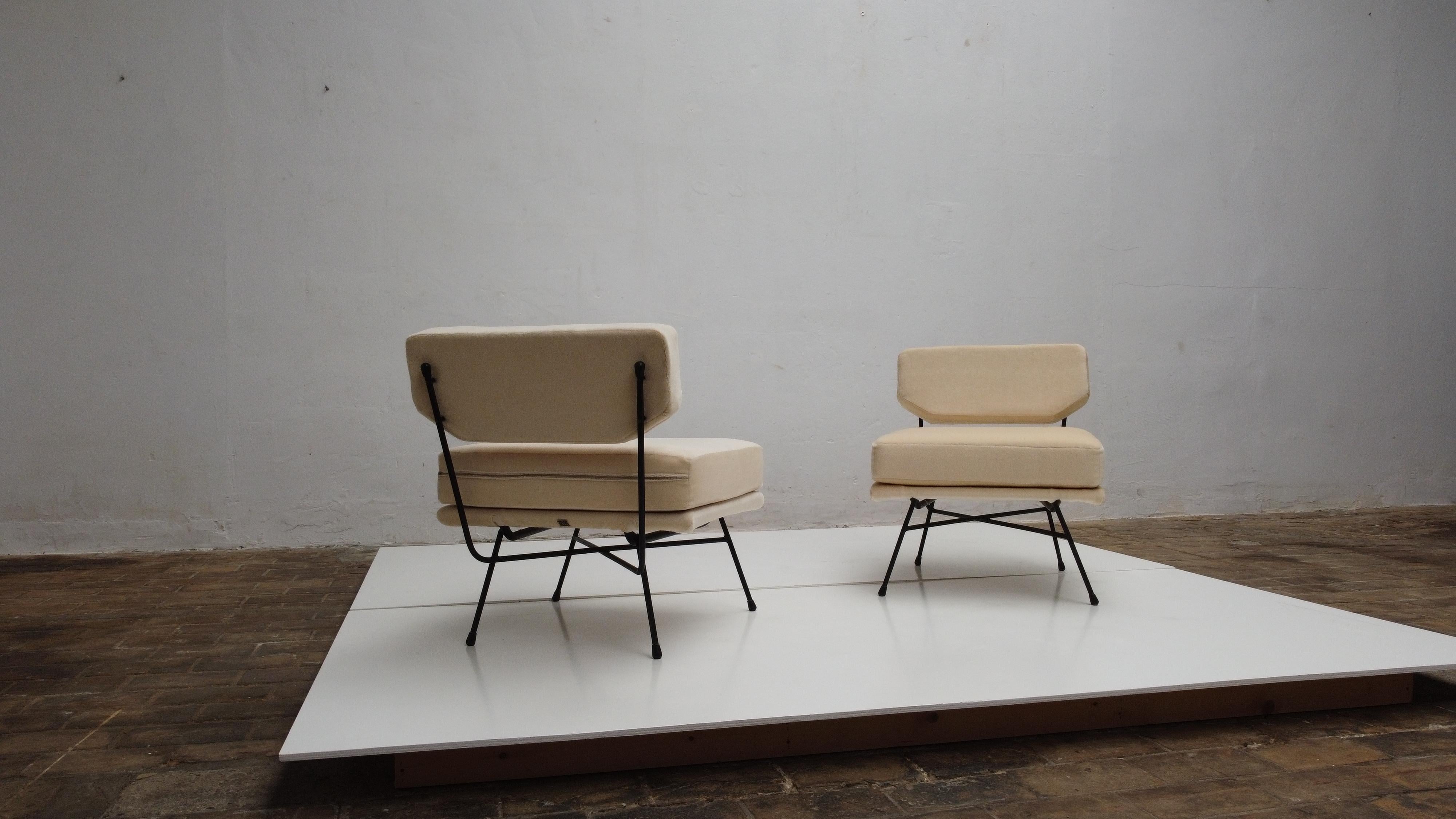Mid-20th Century Pair of 'Elettra' Lounge Chairs by BBPR, Arflex, Italy 1953, Compasso D'Oro 1954 For Sale