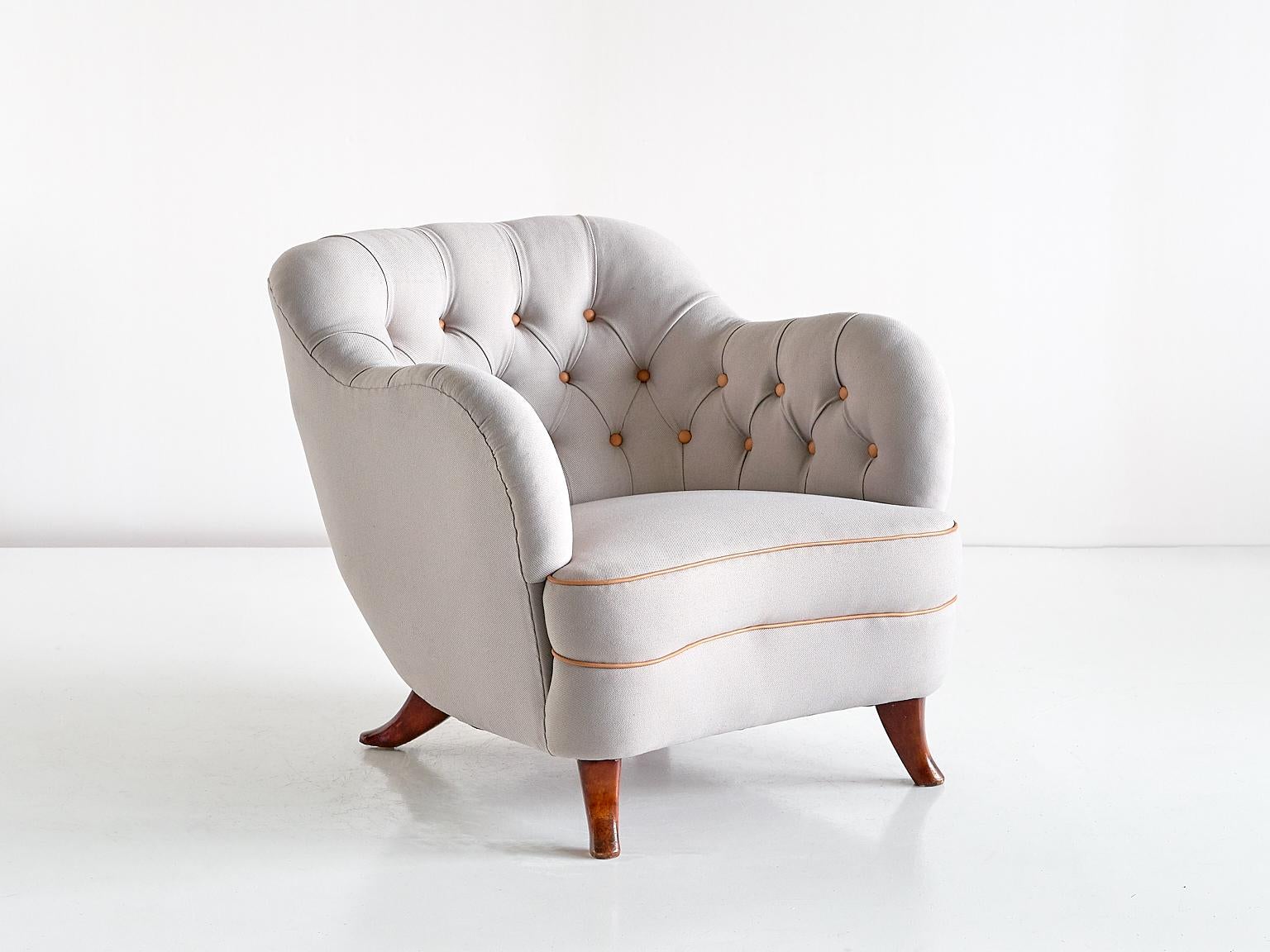 Swedish Pair of Elias Svedberg Armchairs for Nordiska Kompaniet, Sweden, 1940s