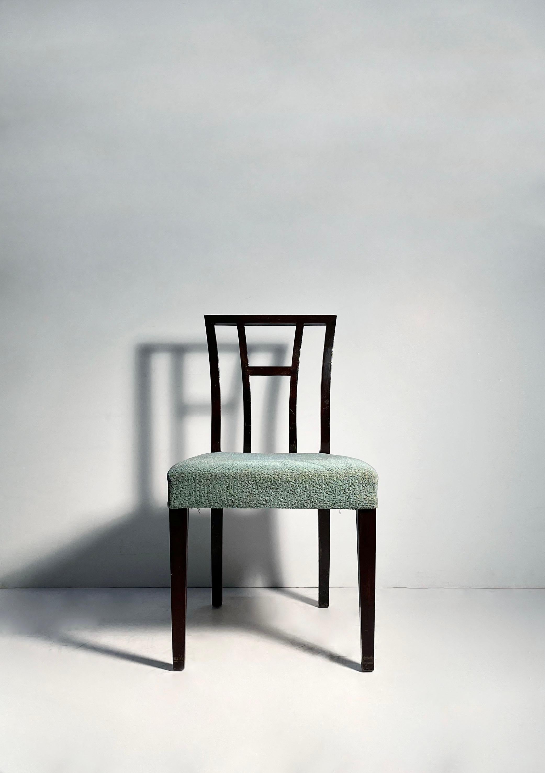 Pair of Eliel Saarinen Side Chairs by Johnson Furniture Company. 
Model F-25
Circa 1945

additional photos upon request.   Chairs will require reupholstery (original upholstery as shown). Also may require refinishing or lacquer.  Original finish