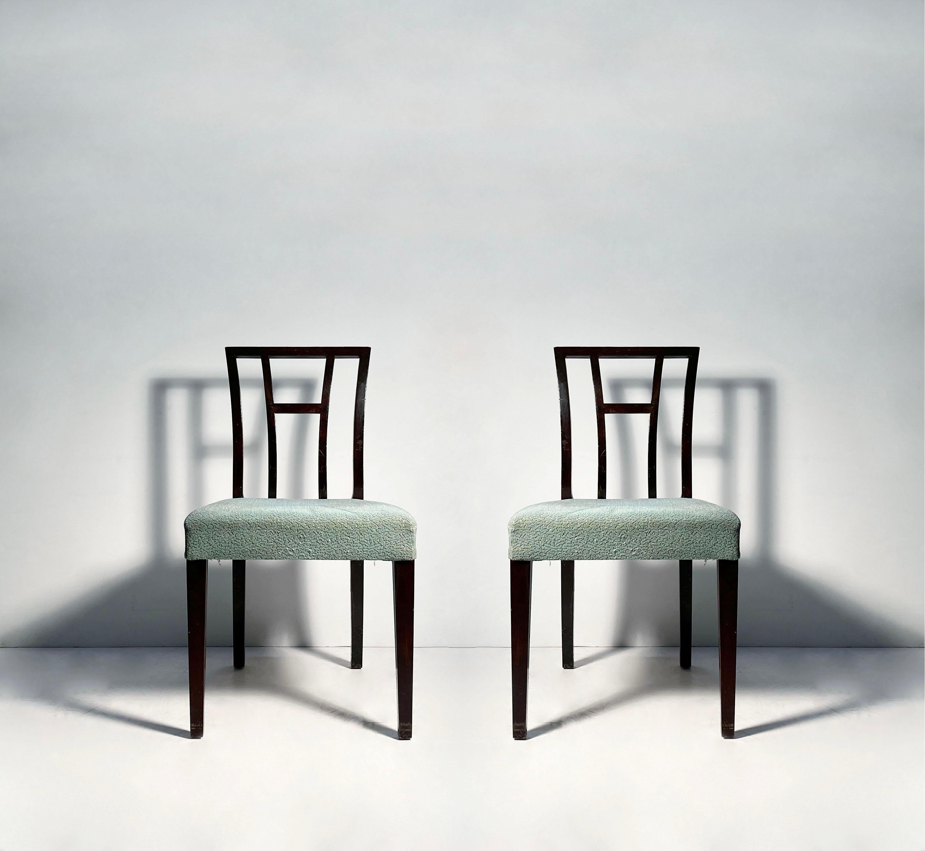 Pair of Eliel Saarinen Side Chairs by Johnson Furniture In Fair Condition For Sale In Chicago, IL