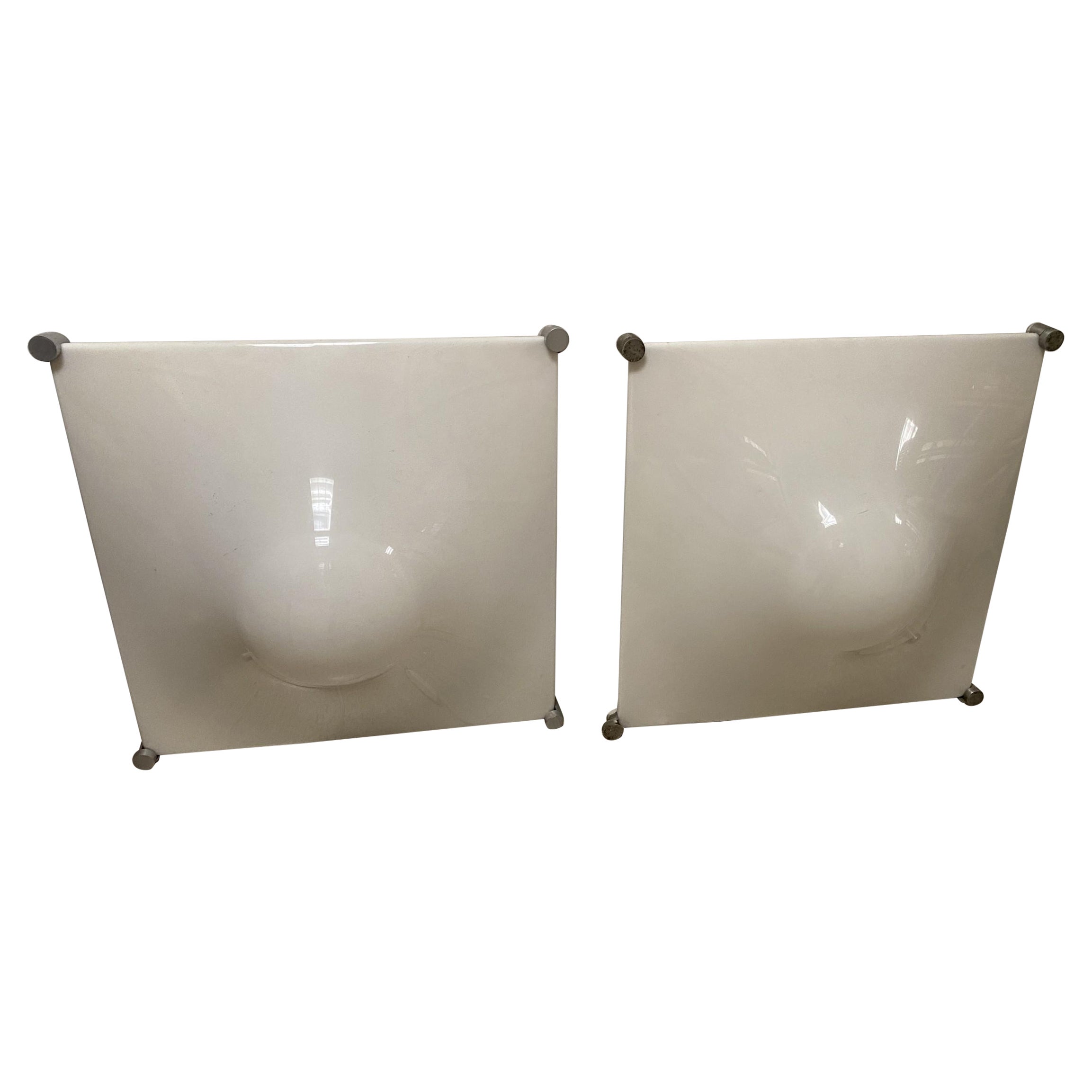 Pair of Elio Martinelli Italian Mid-Century "La Bolla" Wall / Ceiling Sconces For Sale