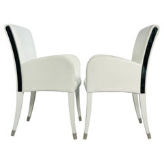 Pareja de sillones Elisa en piel blanca de Fendi