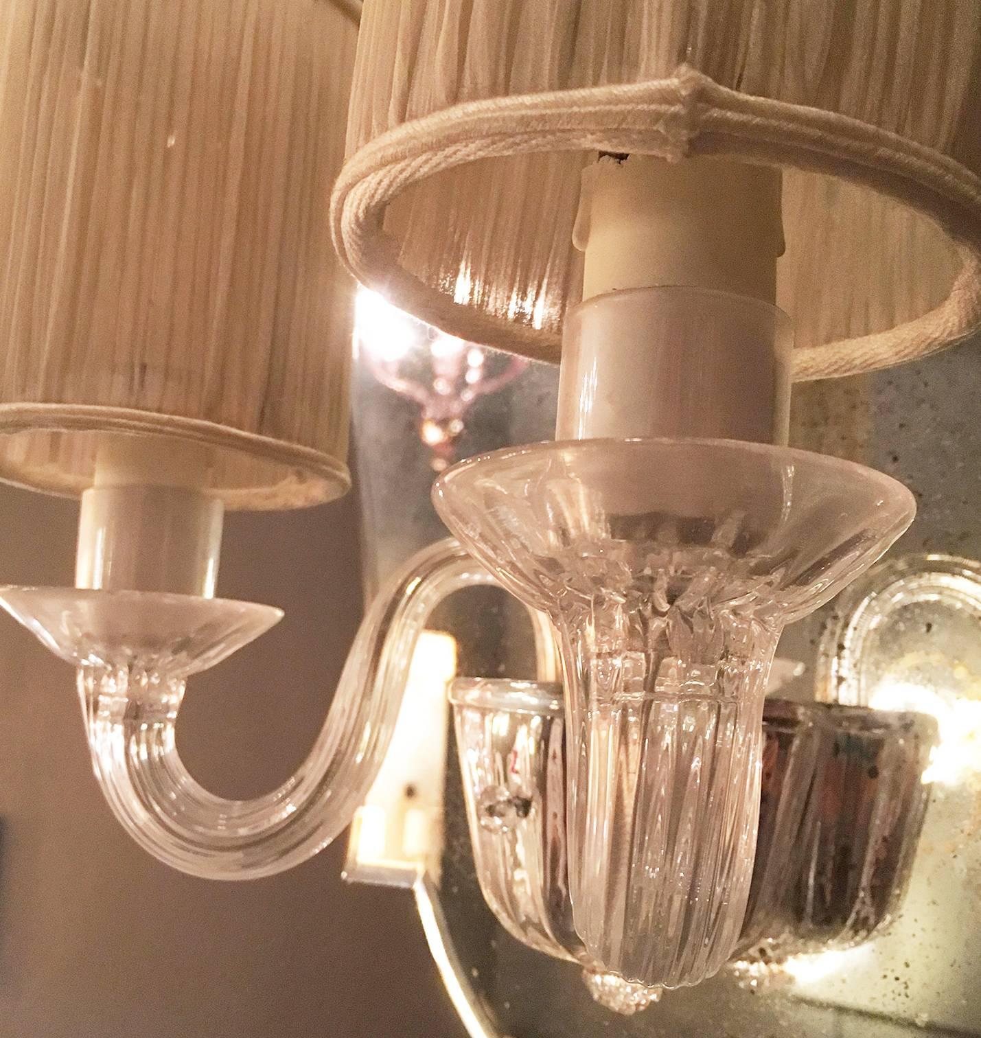 Pair of Eliseo Murano Glass Mirrored Wall Lights In Excellent Condition In London, GB