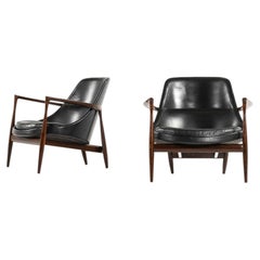 Paire de chaises « Elizabeth » en wengé et cuir, par Ib Kofod-Larsen, 1956