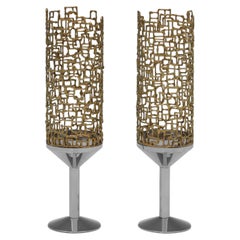 Pair of Elizabeth II Sterling Silver Gilt Candlesticks, Stuart Devlin, 1968