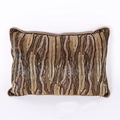 Pair of Elizabeth Phillips Rectangular Beaded Animal Print Pillows