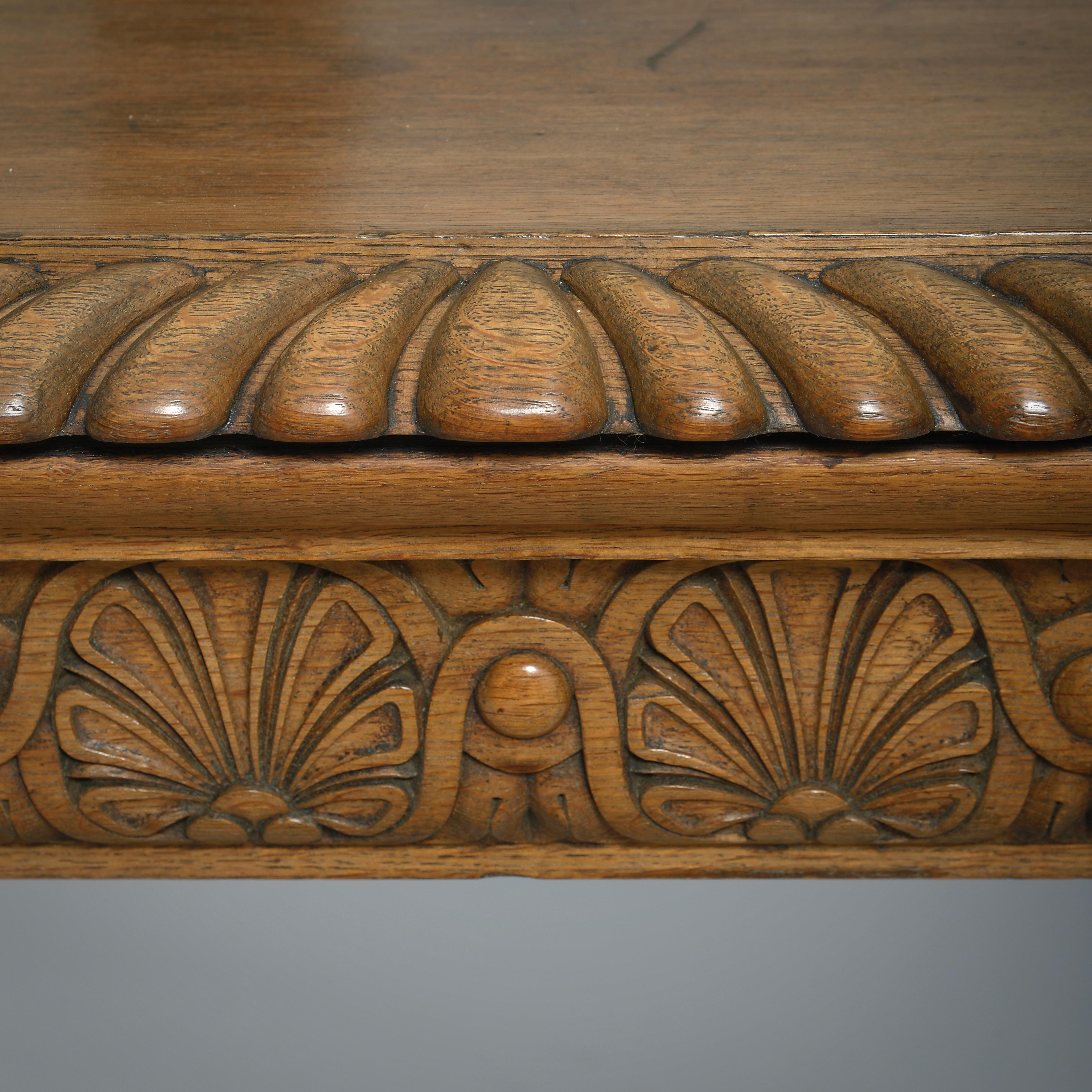 Pair of Elizabethan-Revival Oak Side Tables For Sale 1