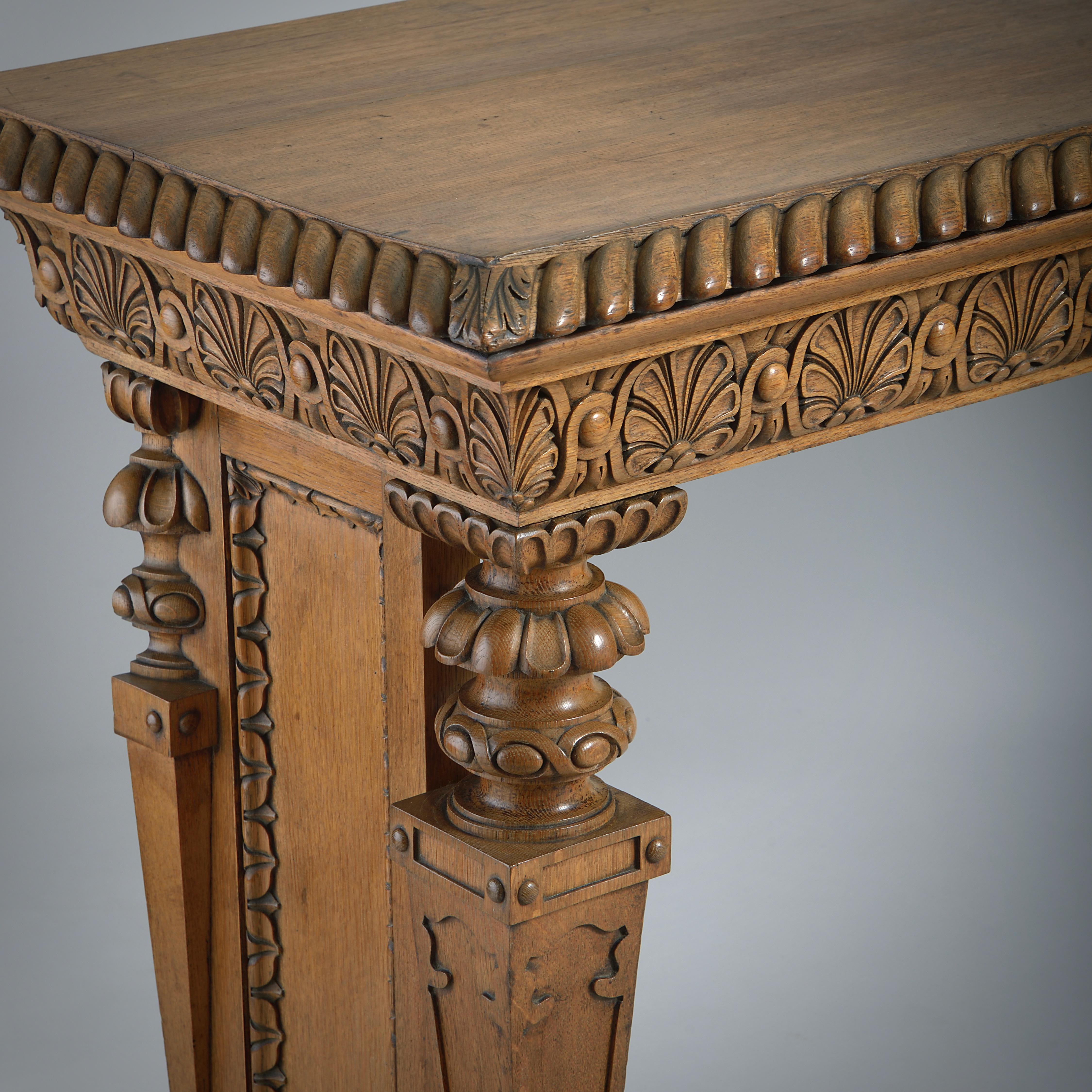 Pair of Elizabethan-Revival Oak Side Tables For Sale 3