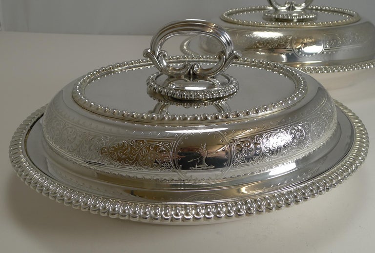 Pair of Elkington Silver Plated Entree/Serving Dishes, 1884 at 1stDibs