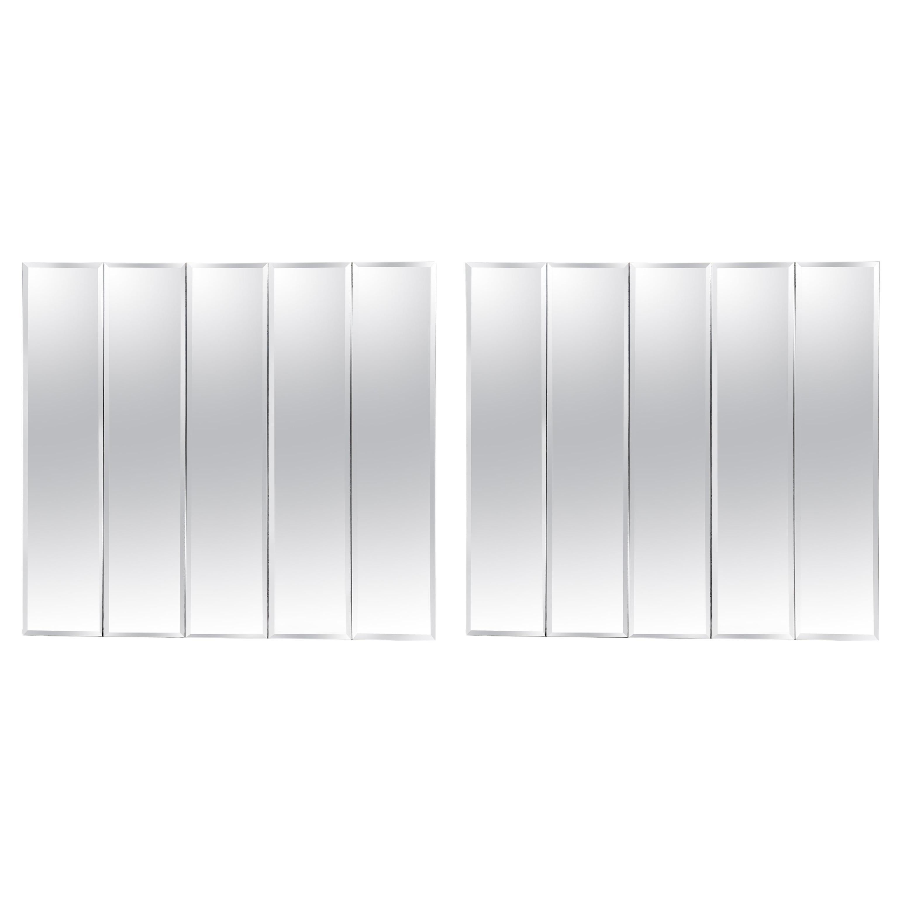 Pair of Ello Paneled Square Wall Mirrors