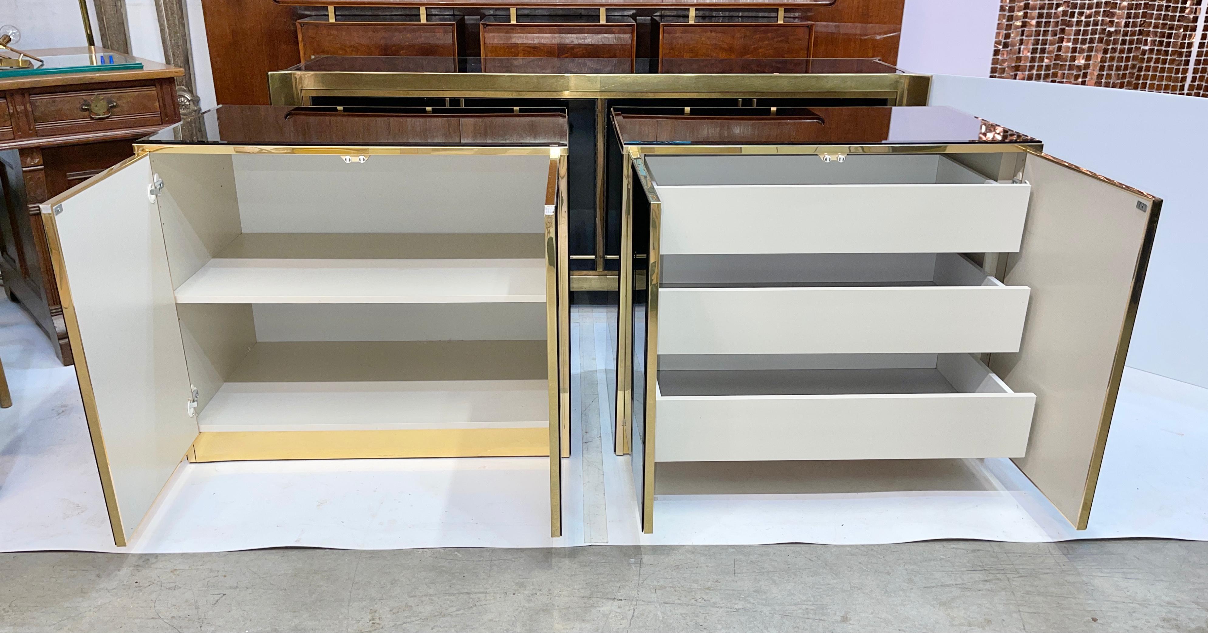 Pair of Ello Mirrored Double Door Chests For Sale 3