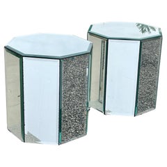 Pair of Ello Mirrored Octagonal Pedestals