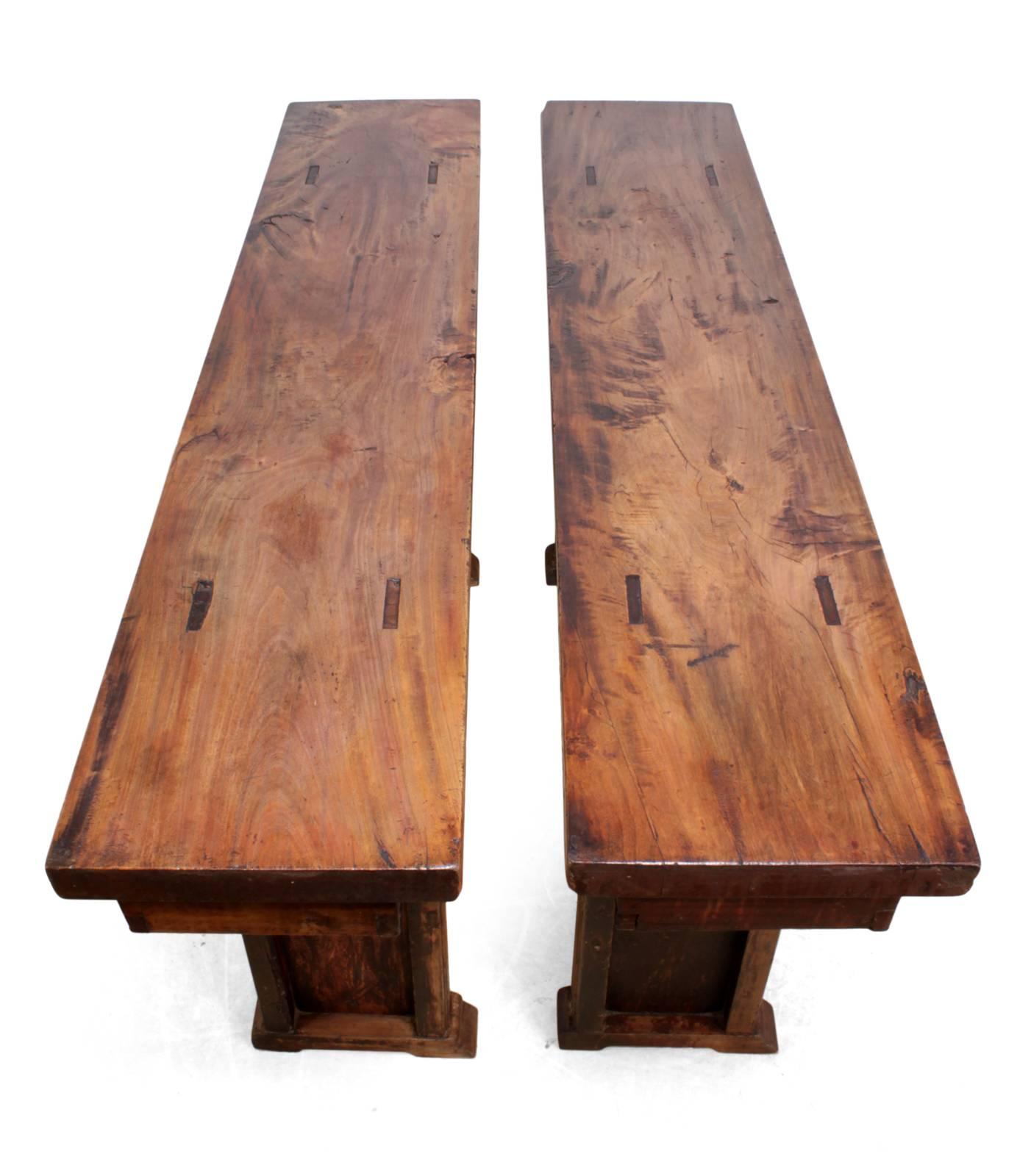 Pair of Elm Alter Tables from Northern China, circa 1820 6