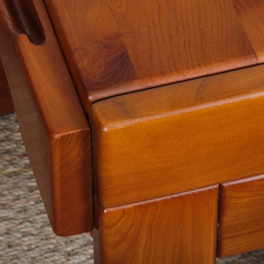 Pair of elm bedside tables for Maison Regain, 1970s 1
