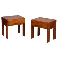 Pair of elm bedside tables for Maison Regain, 1970s