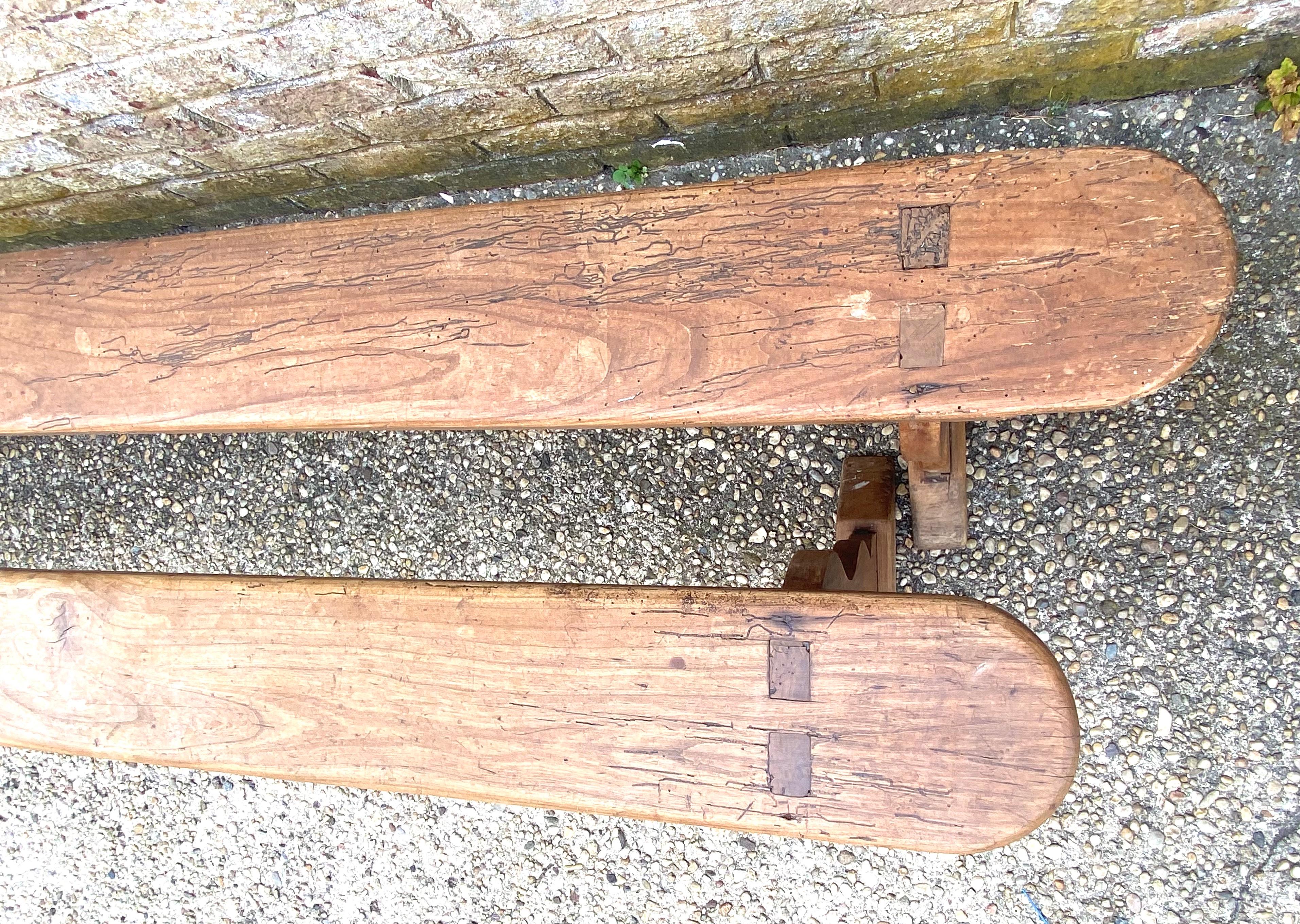 19th Century Pair of Elm Benches For Sale
