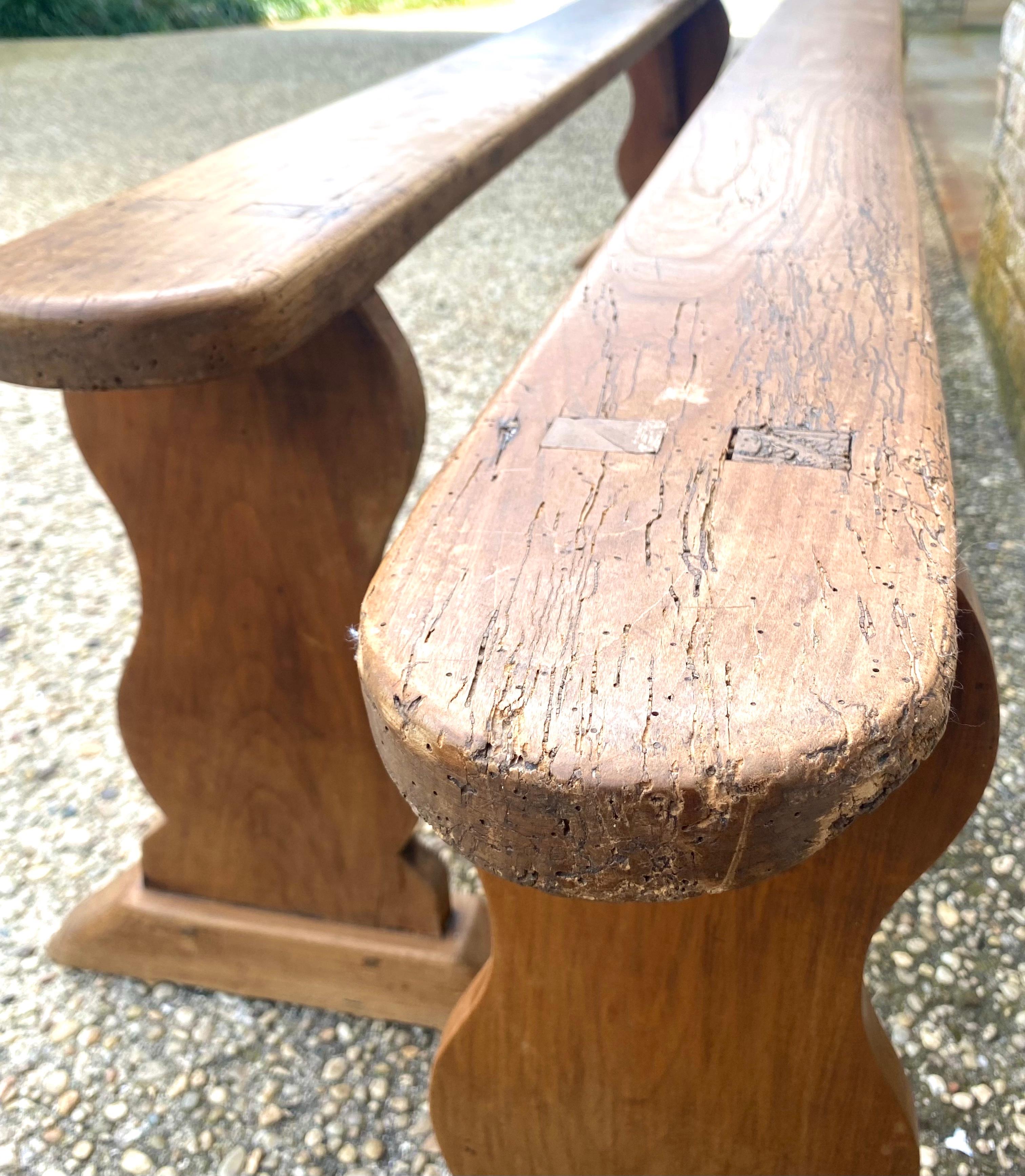 Pair of Elm Benches For Sale 3
