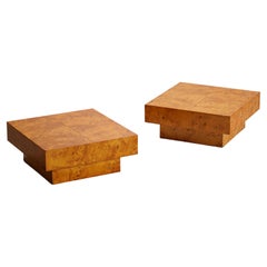 Pair of Elm Burl Coffee Tables or Side tables