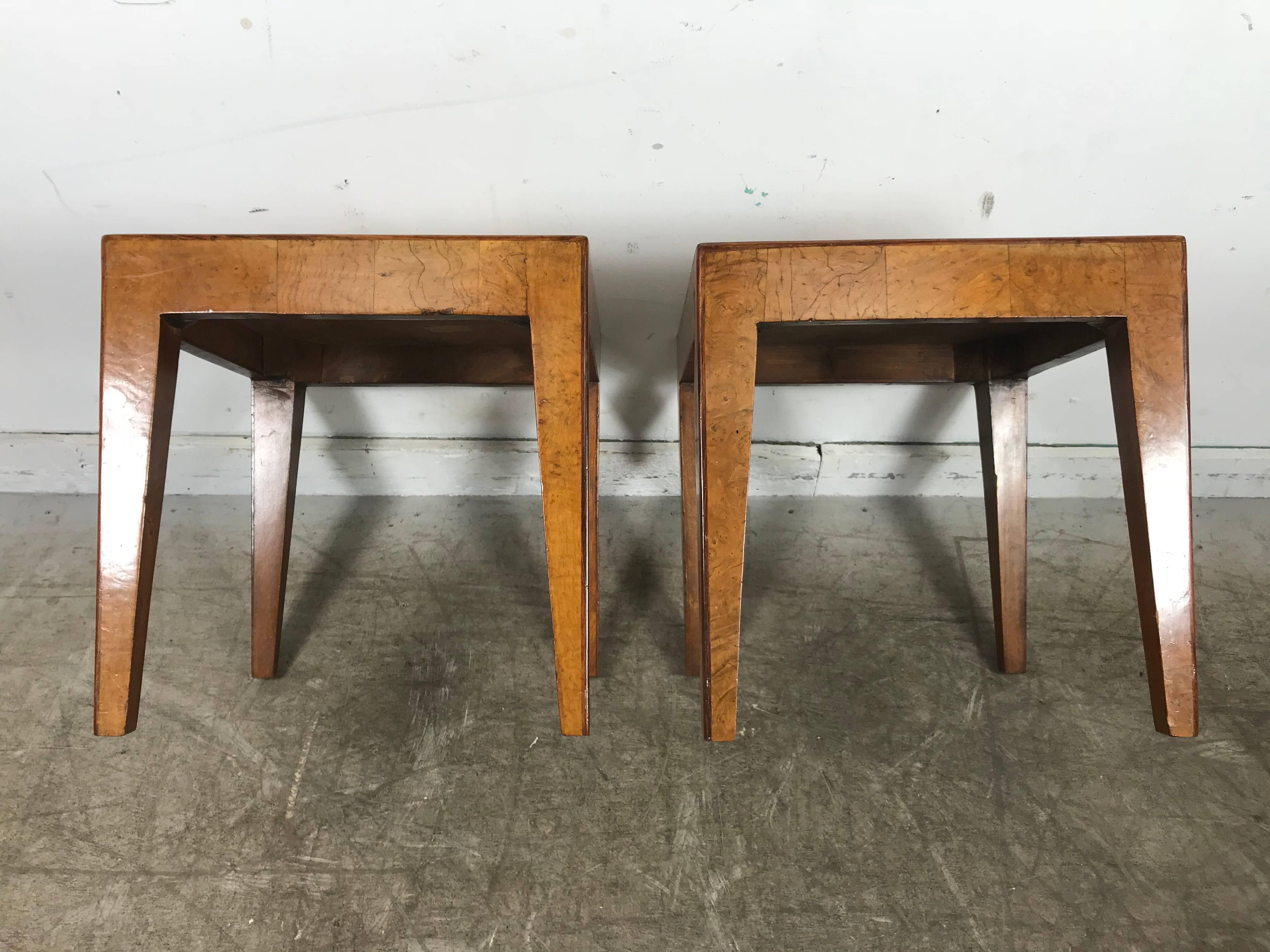 Pair of Elm Burl Wood Italian Modernist Tables 1940s after Willy Rizzo 6