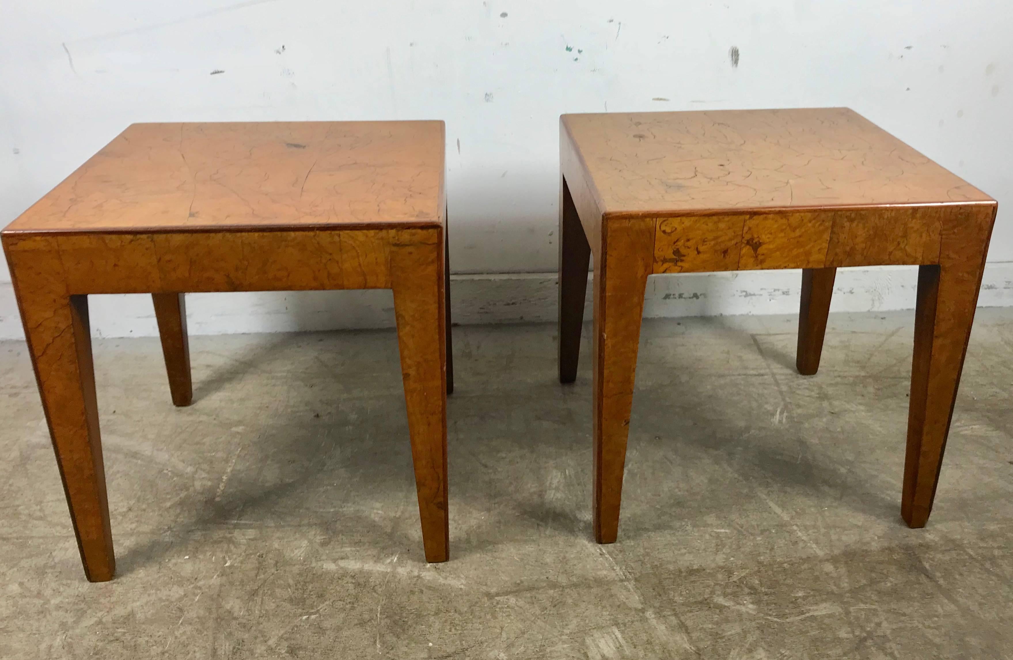 Organic Modern Pair of Elm Burl Wood Italian Modernist Tables 1940s after Willy Rizzo
