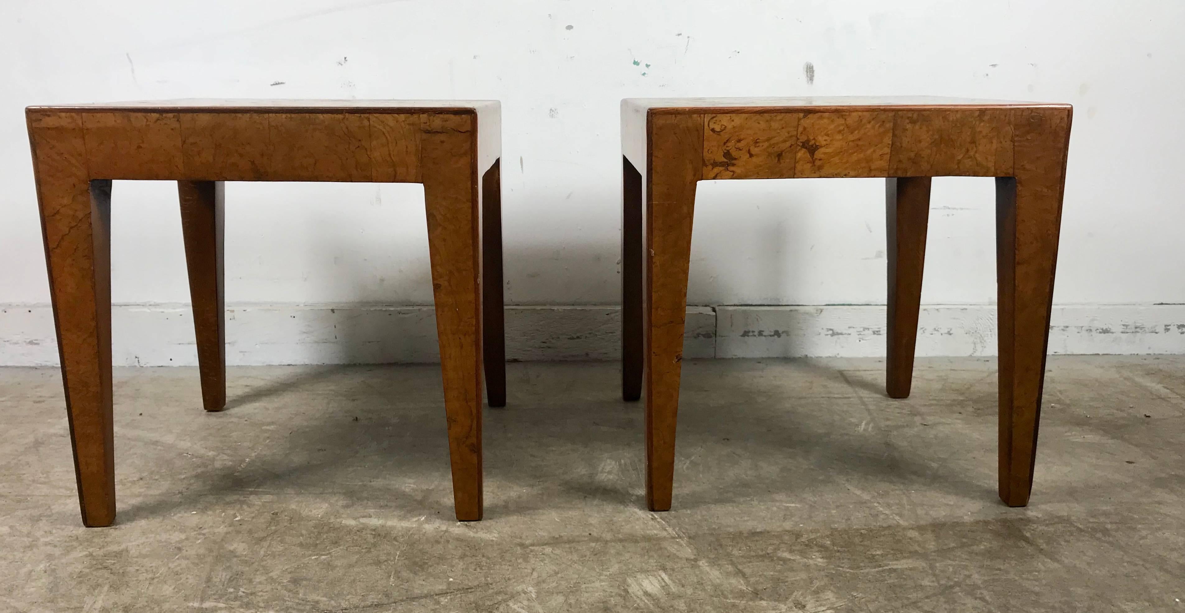 Pair of Elm Burl Wood Italian Modernist Tables 1940s after Willy Rizzo In Good Condition In Buffalo, NY