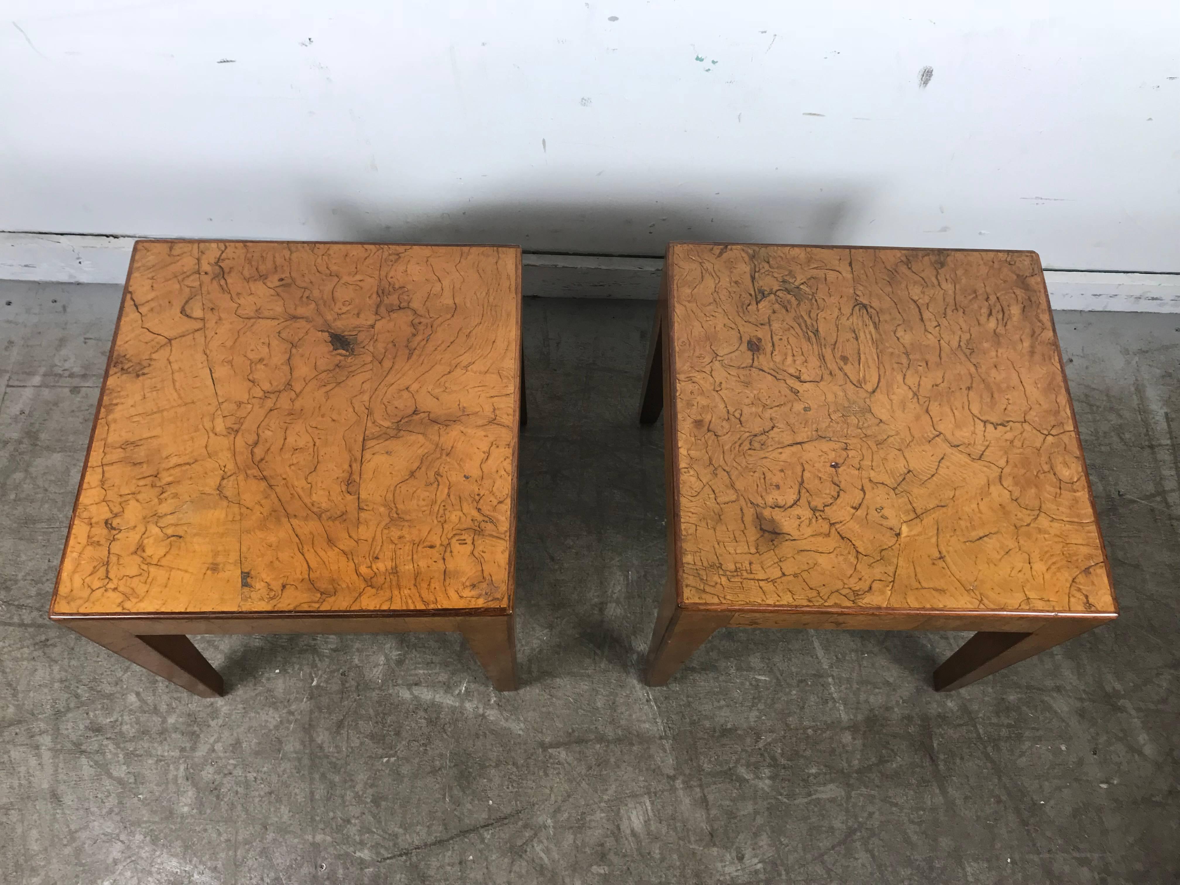 Mid-20th Century Pair of Elm Burl Wood Italian Modernist Tables 1940s after Willy Rizzo