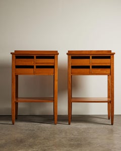 Pair of Elm End/Side/Bedside Tables by Thonet, Austria, c. 1940