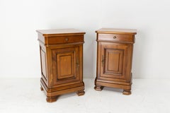Pair of Elm Nightstands Side Cabinets Bedside Tables Louis Philippe st., French