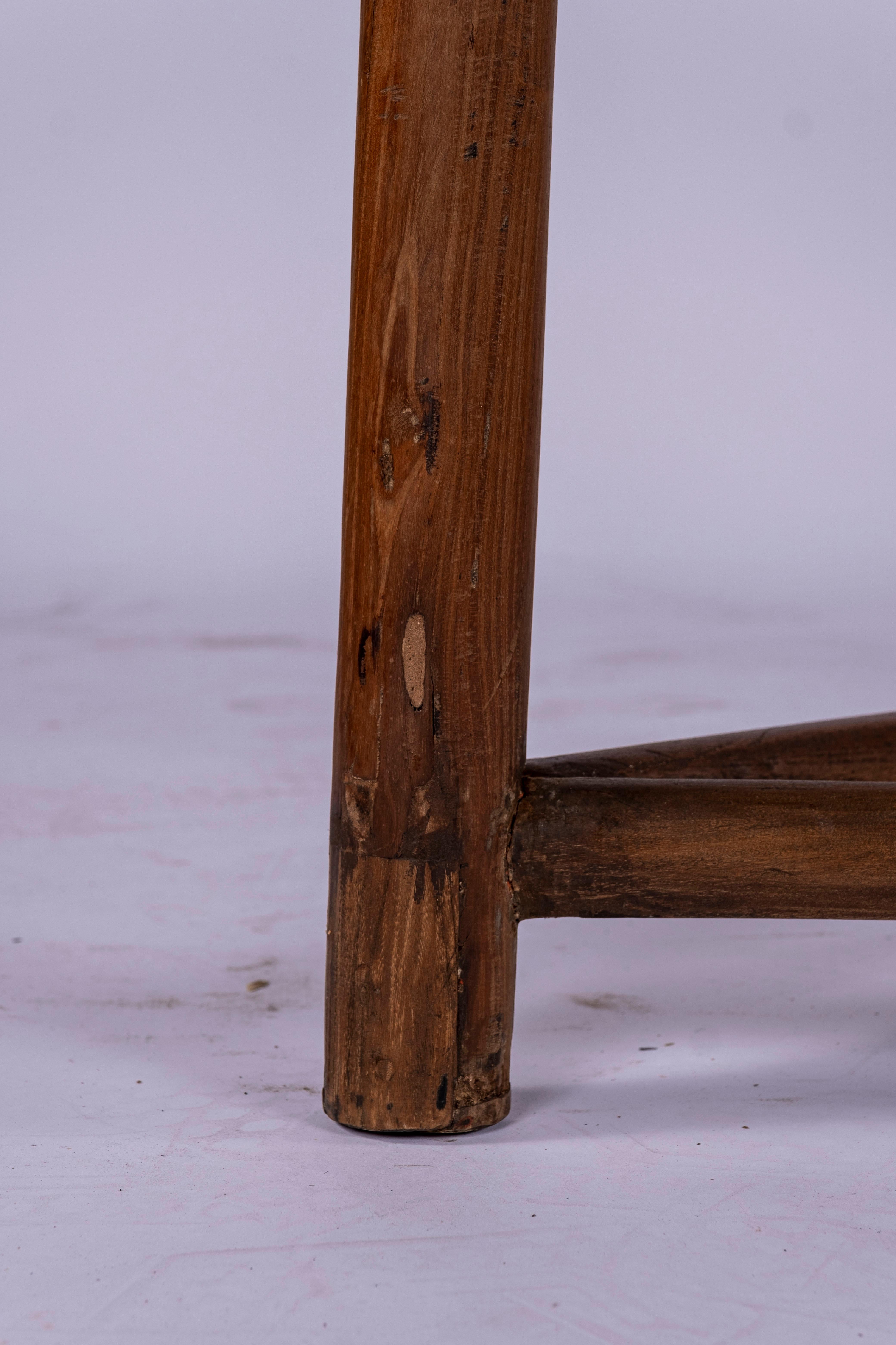 Pair of Elm Wood Demi Lune Consoles 8