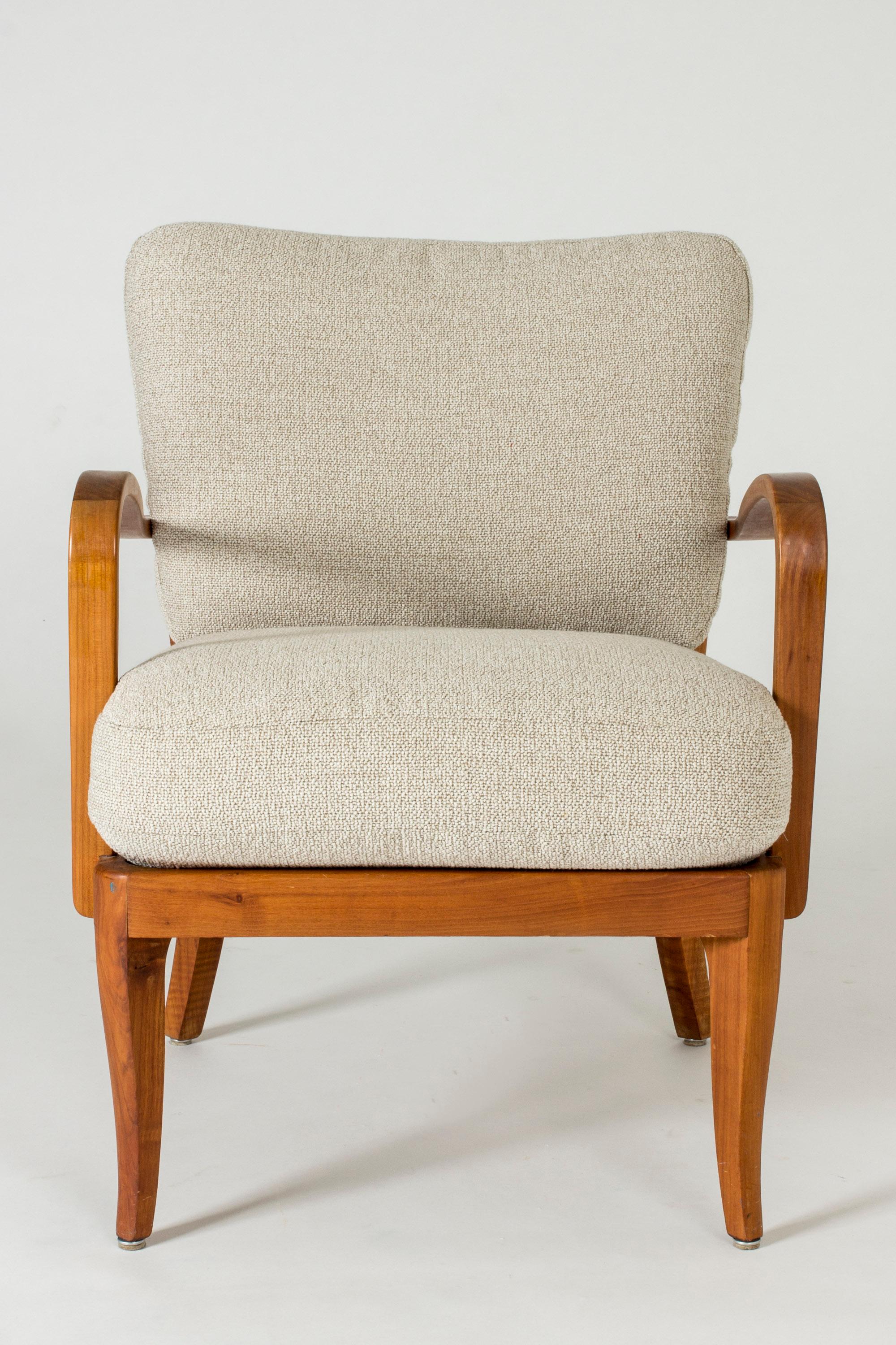 Pair of Elmwood Lounge Chairs by G.A. Berg, Sweden, 1940s 4
