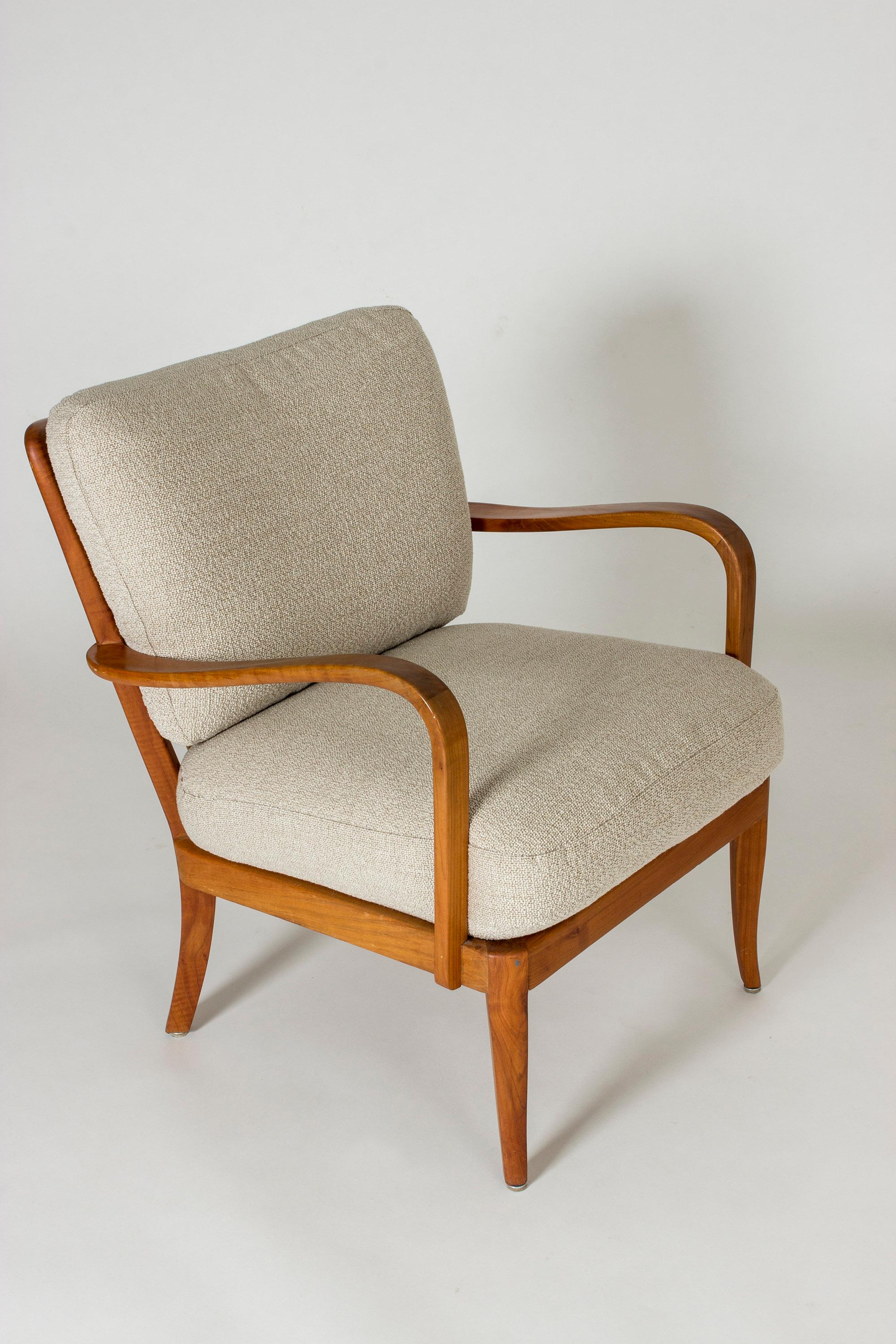 Pair of Elmwood Lounge Chairs by G.A. Berg, Sweden, 1940s In Good Condition In Stockholm, SE