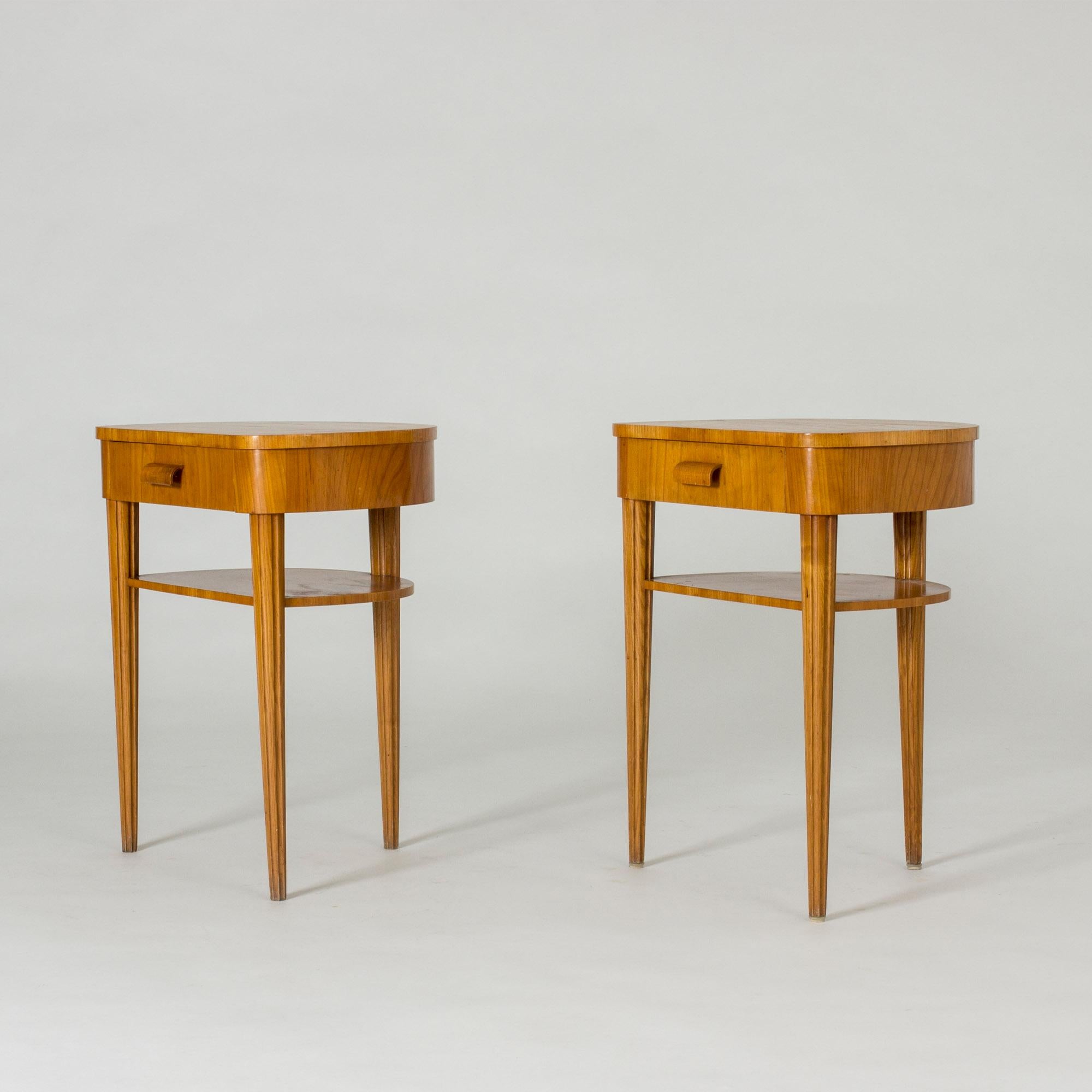 Scandinavian Modern Pair of Elmwood Side Tables from Bodafors