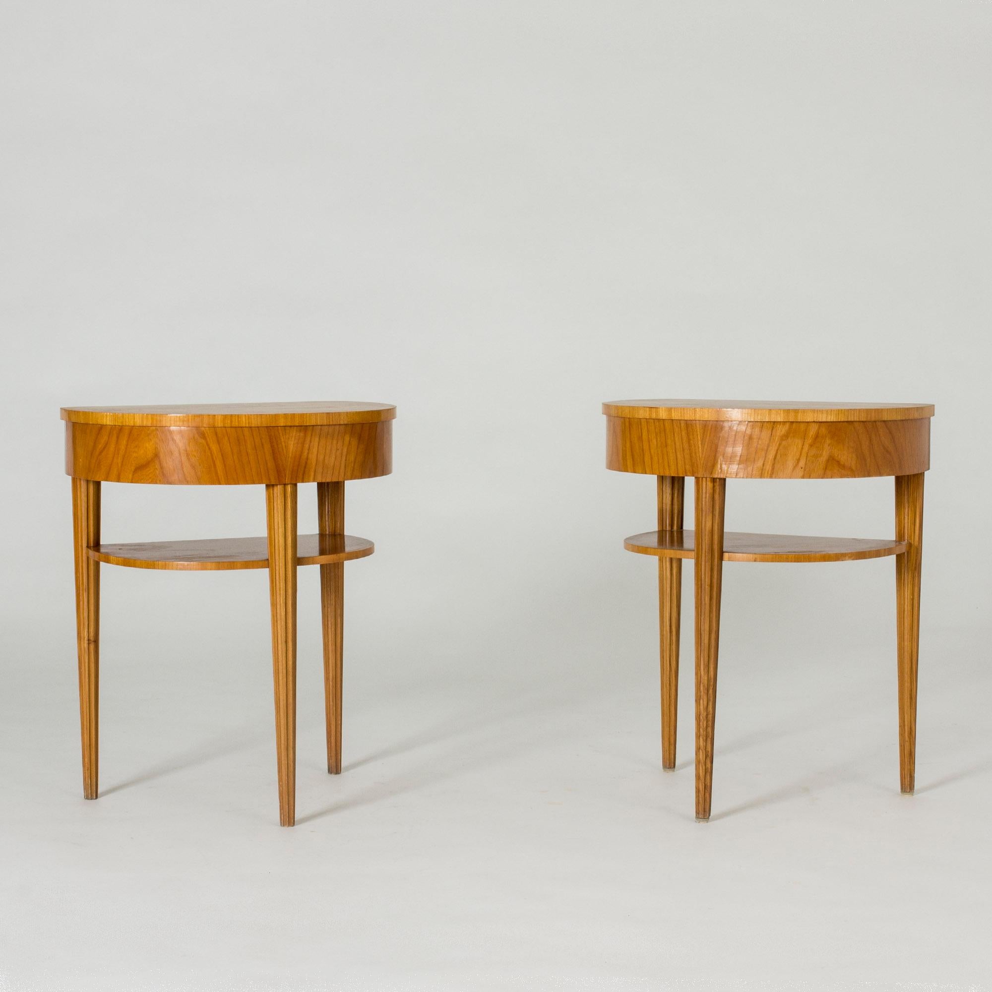 Swedish Pair of Elmwood Side Tables from Bodafors