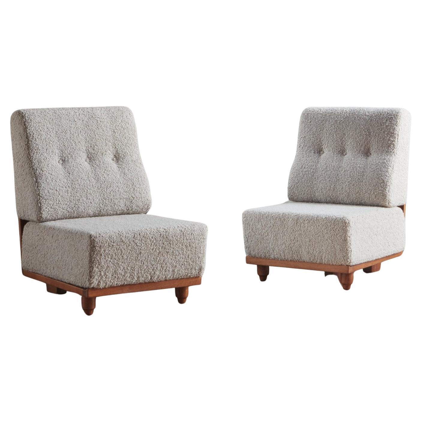 Pair of ‘Elmyre’ Lounge Chairs in Teddy Alpaca by Guillerme et Chambron, France  For Sale