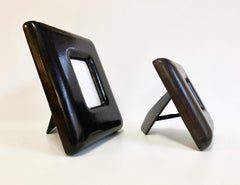 Pair of Elsa Peretti "Bombe" Black Leather Picture Frame for Tiffany & Co.