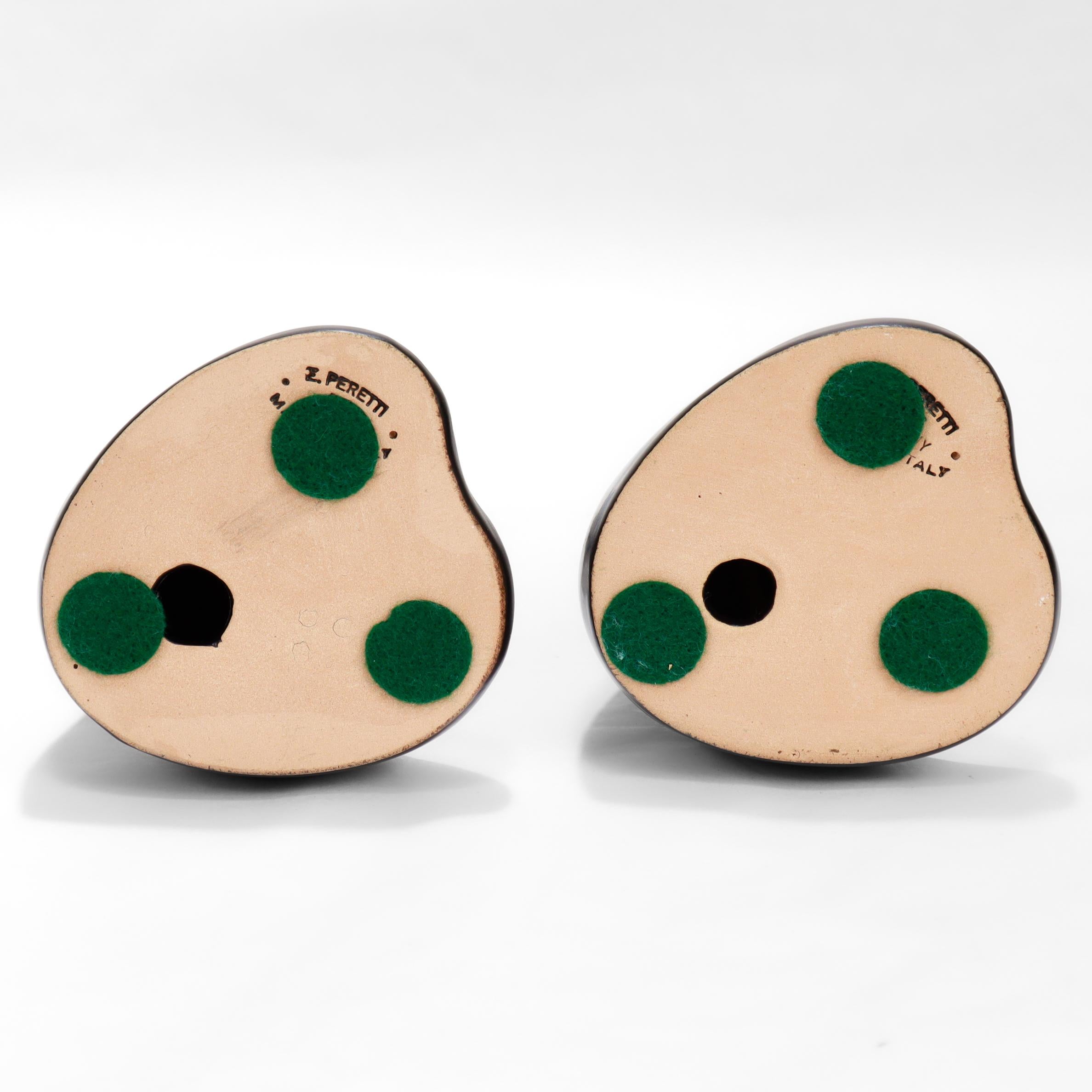 Coppia di portacandele in ceramica 