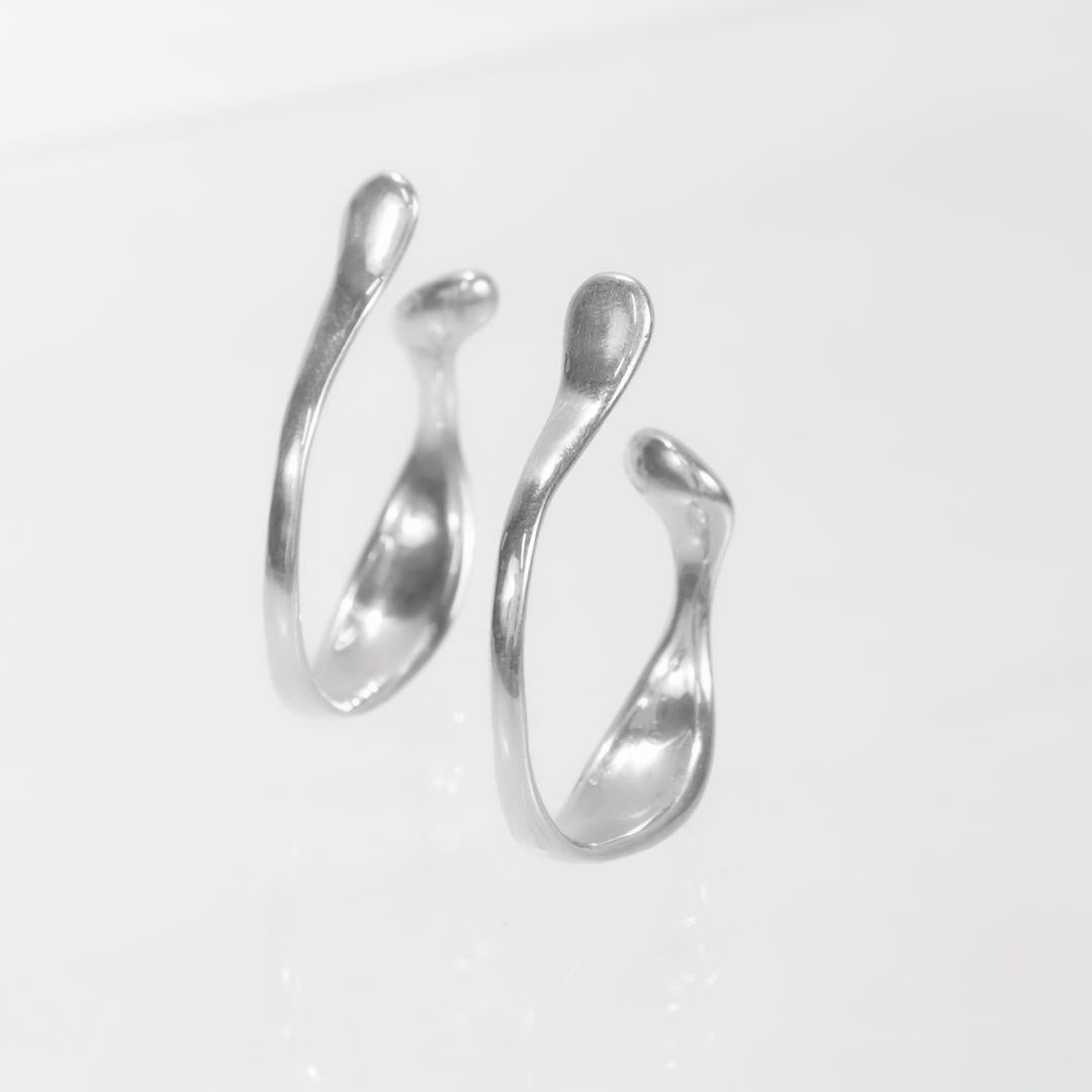 Paar Elsa Peretti Tiffany & Co. Sterling Silber Ohrmanschetten-Ohrringe 4