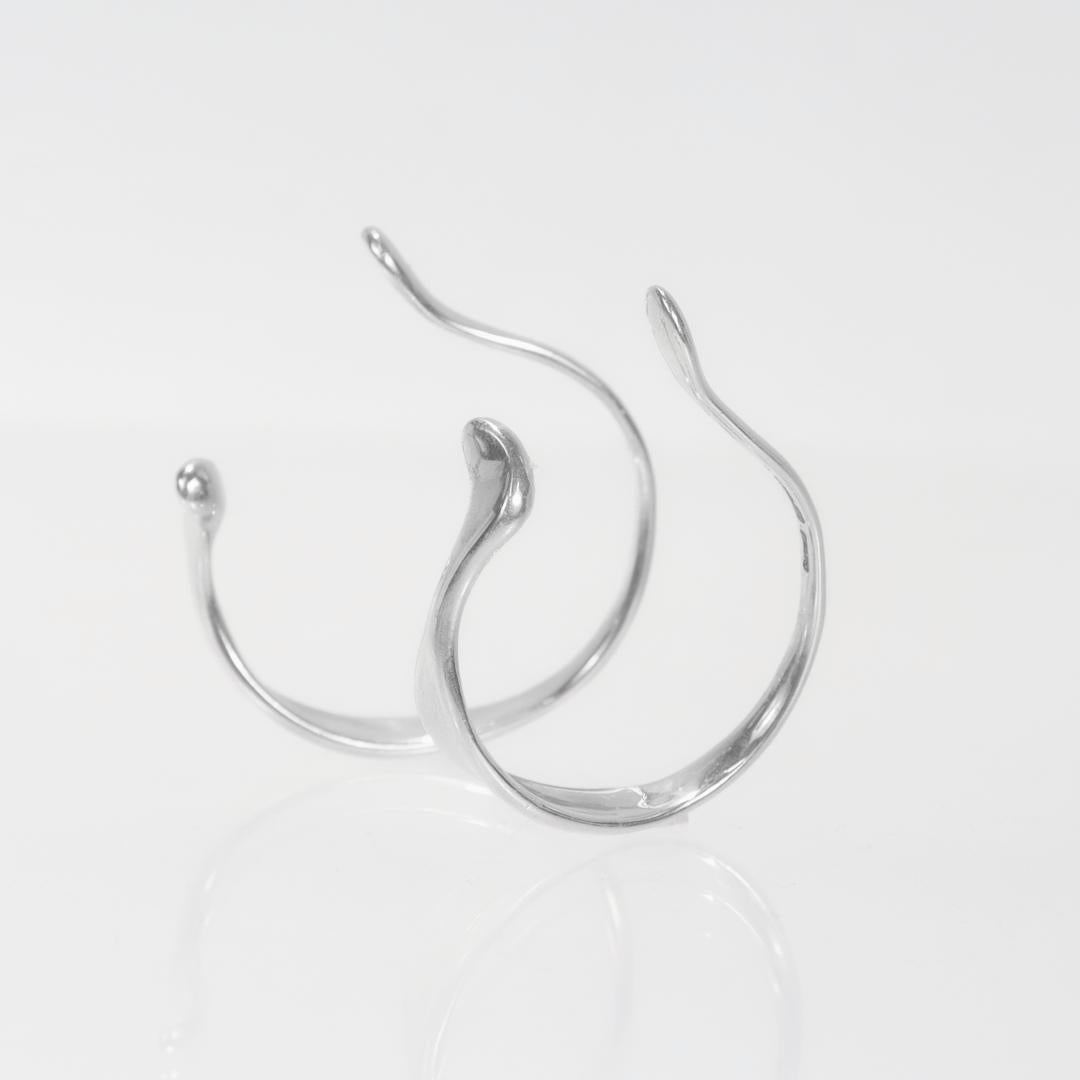 Paar Elsa Peretti Tiffany & Co. Sterling Silber Ohrmanschetten-Ohrringe (Moderne)