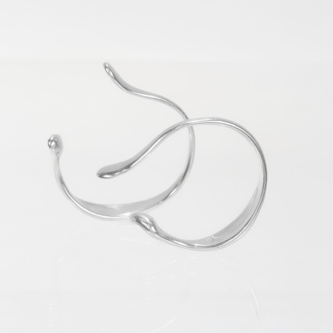 Paar Elsa Peretti Tiffany & Co. Sterling Silber Ohrmanschetten-Ohrringe Damen