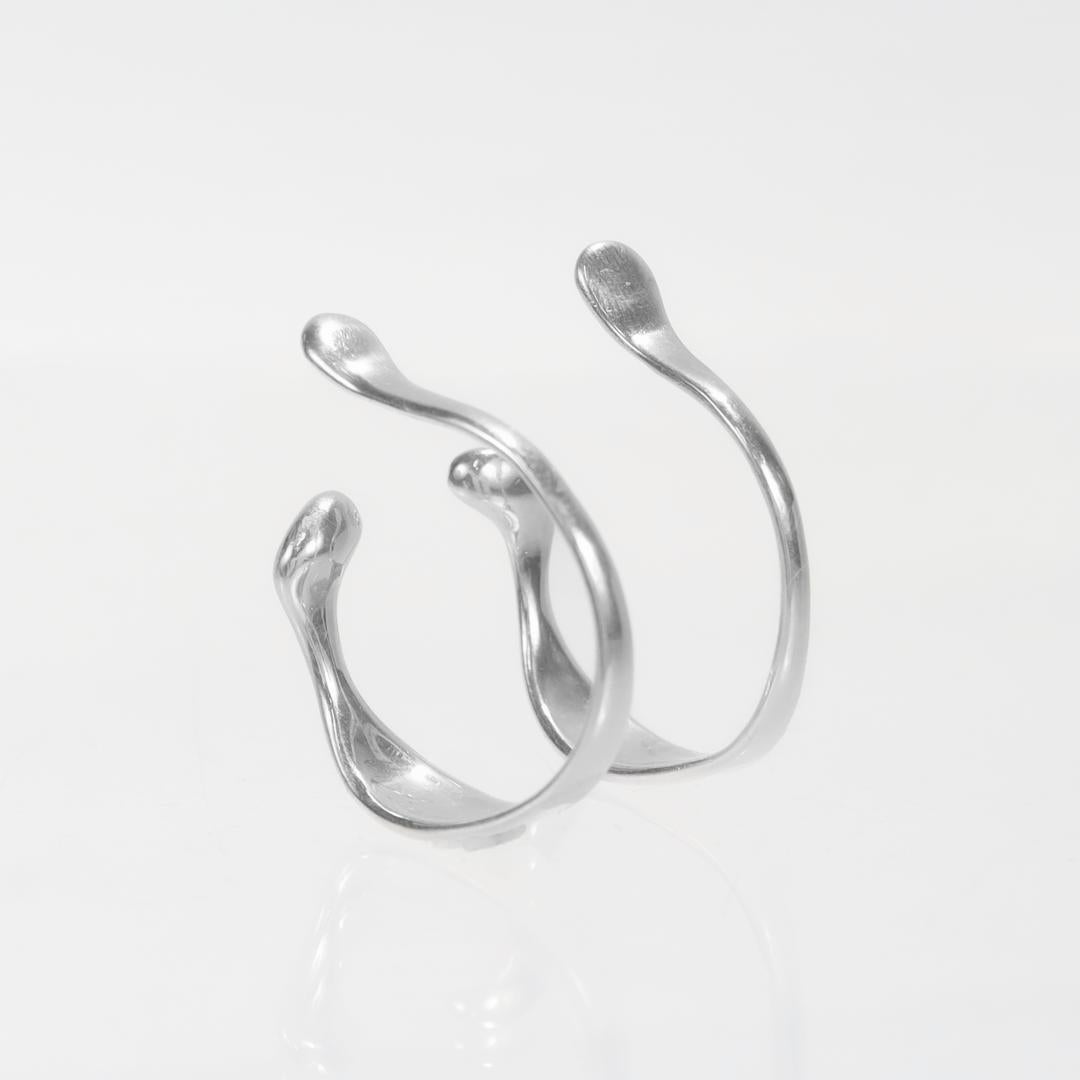 Paar Elsa Peretti Tiffany & Co. Sterling Silber Ohrmanschetten-Ohrringe 2