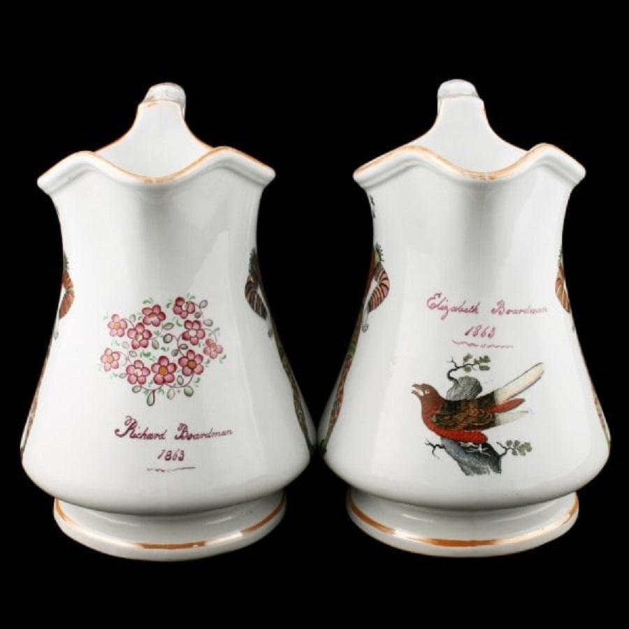 European Pair of Elsmore & Forster Puzzle Jugs, 19th Century For Sale