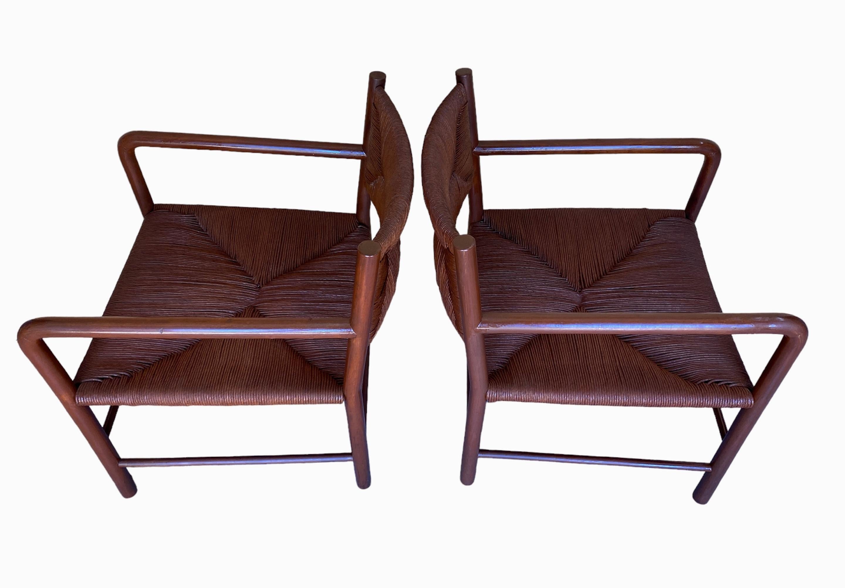 Paar modernistische, braun lackierte Sessel von Emanuele Rambaldi, Italien 1940er Jahre im Angebot 4