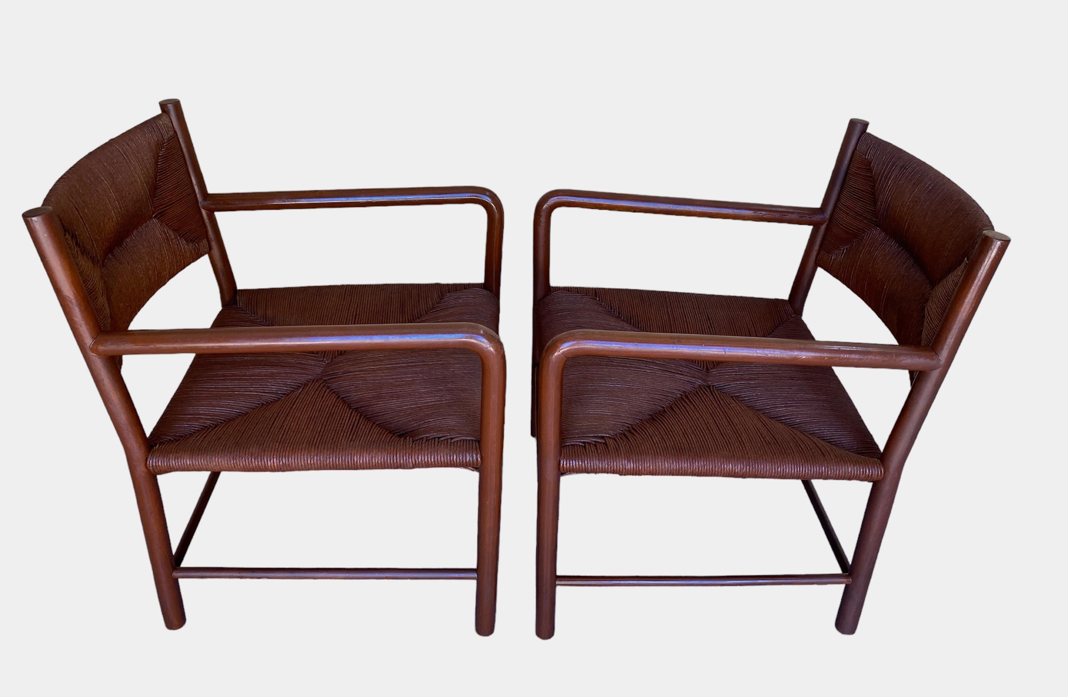 Pair of Emanuele Rambaldi Modernist Brown Lacquered Armchairs, Italy 1940s For Sale 6