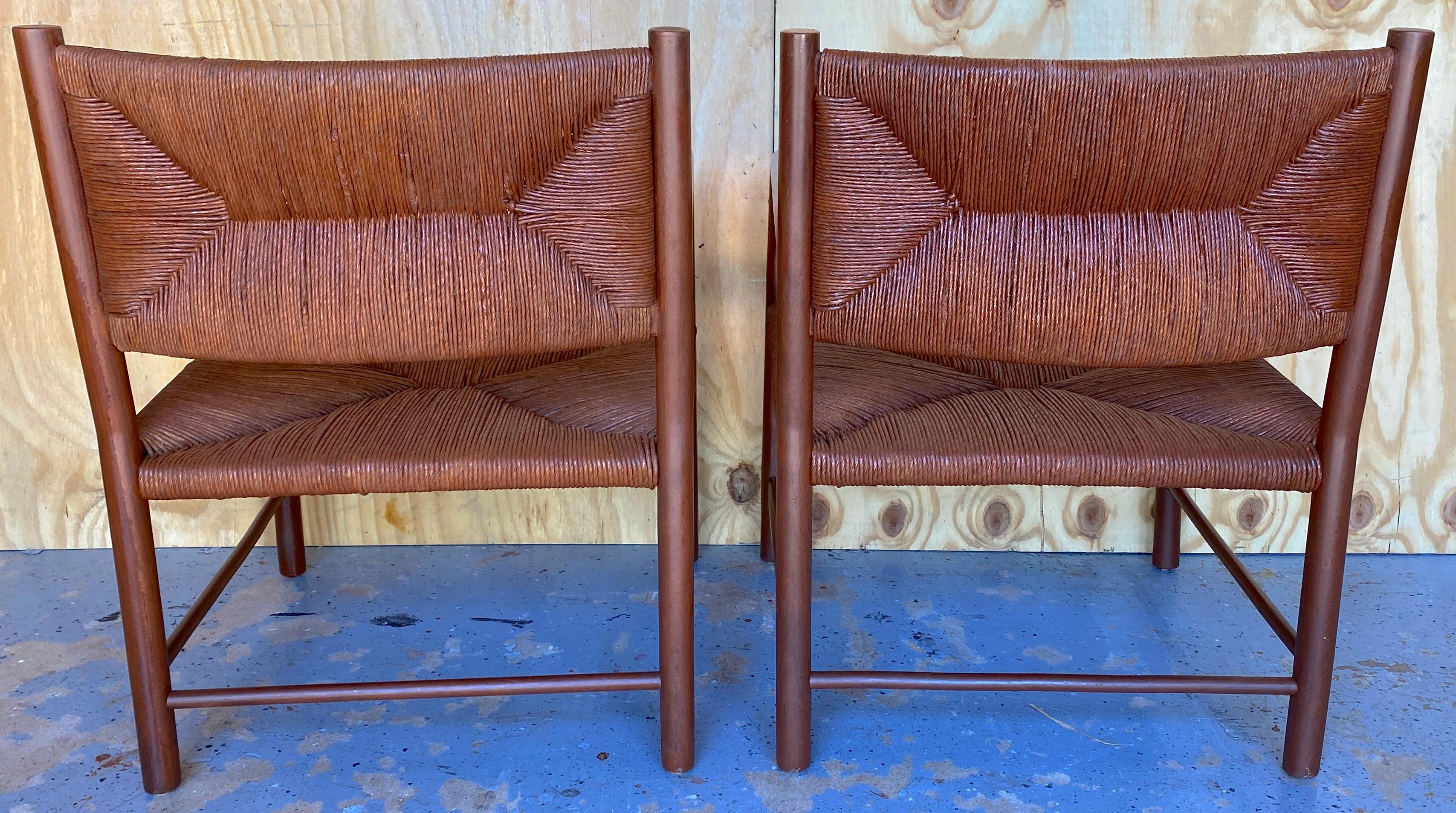 20th Century Pair of Emanuele Rambaldi Modernist Brown Lacquered Armchairs, Italy 1940s For Sale