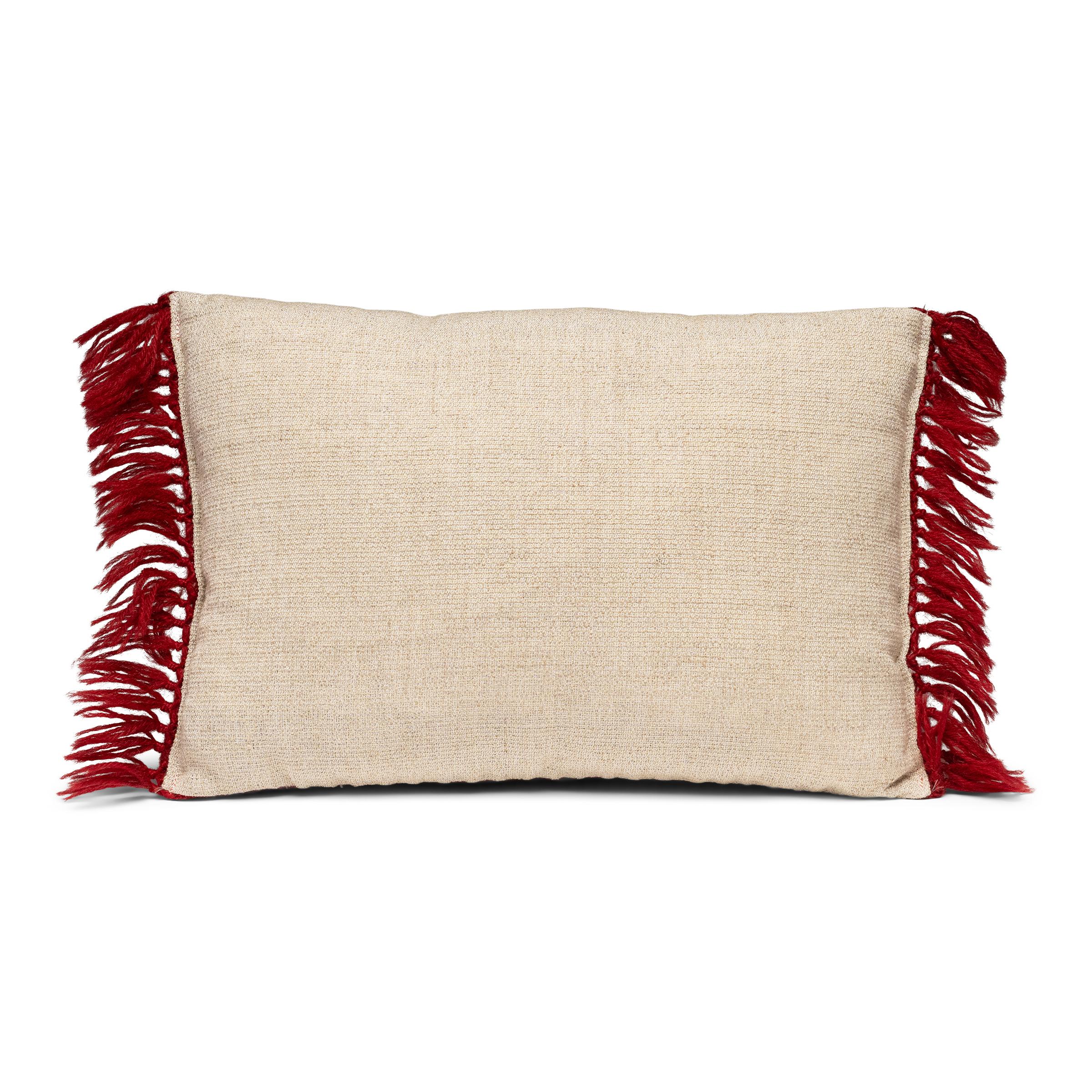 Contemporary Pair of Embroidered Hungarian Wool Pillows For Sale