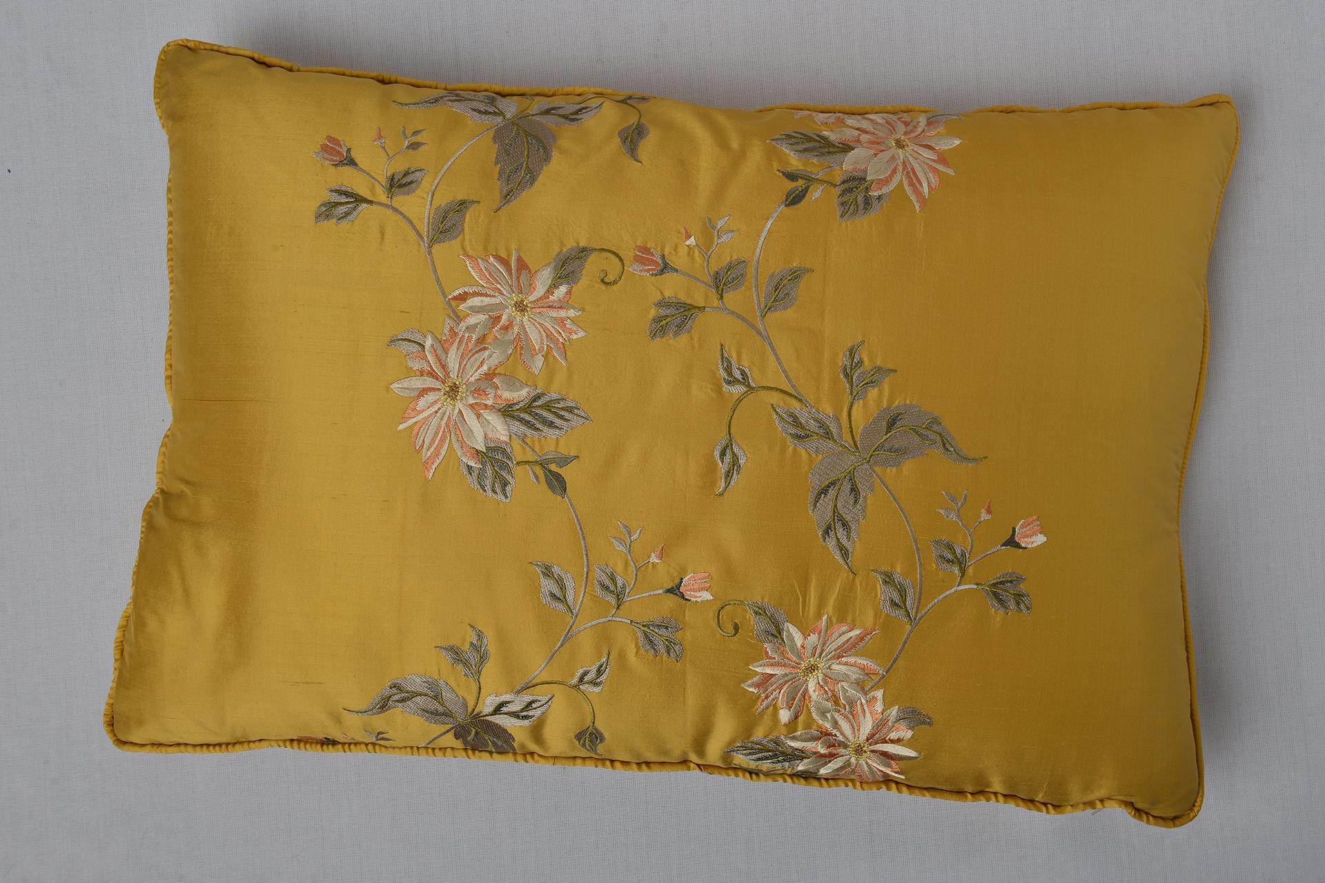 Aesthetic Movement Pair of Embroidered Silk  Pillows For Sale