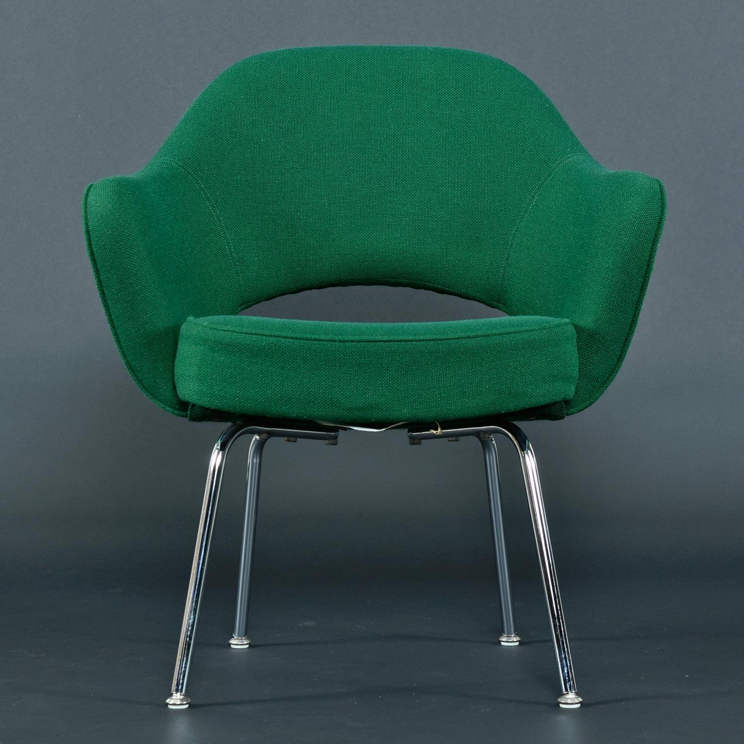 American Pair of Emerald Green Eero Saarinen for Knoll Executive Arm Chairs